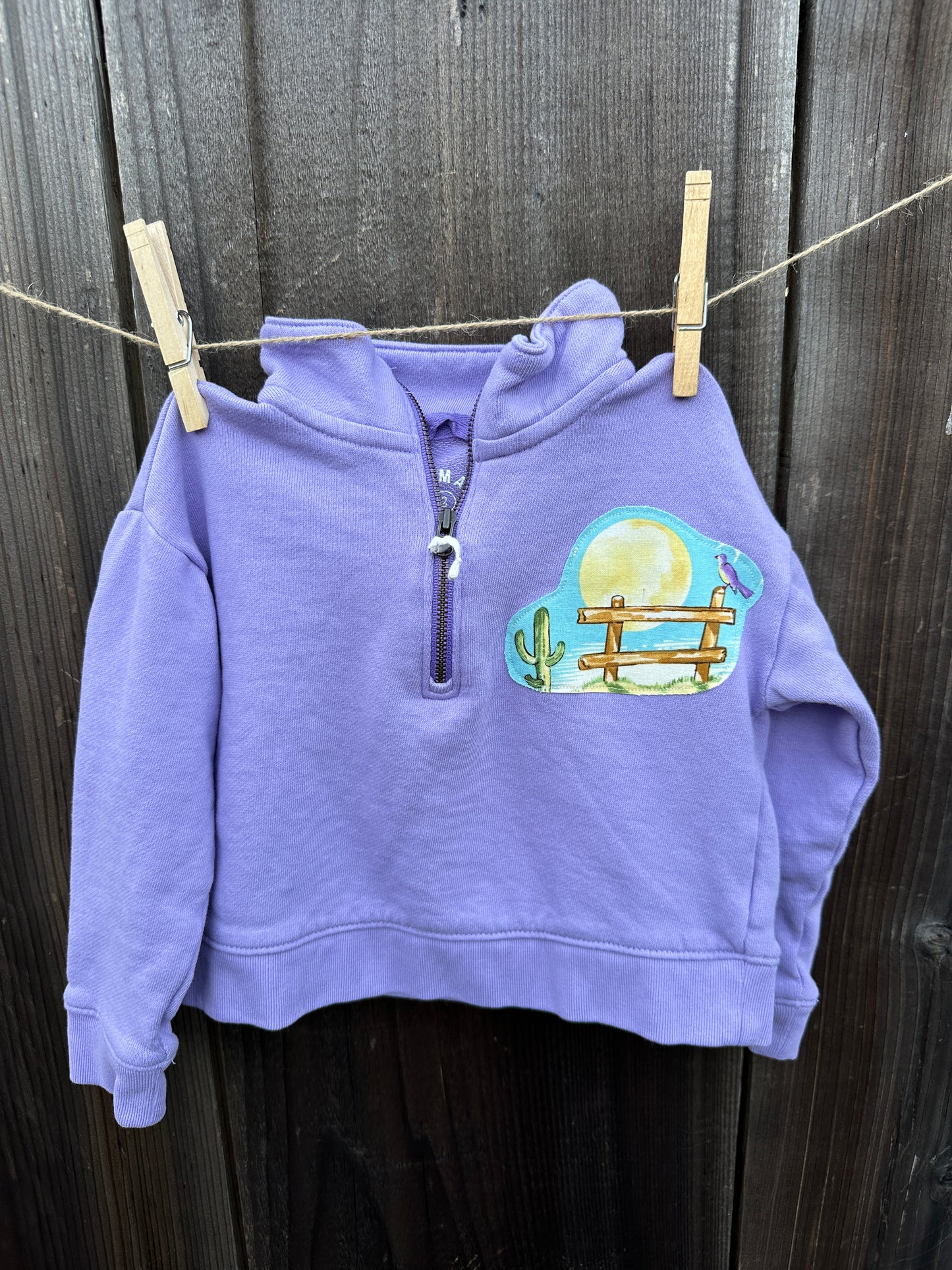 Lavender Riding Double Quarter Zip, Size 2T
