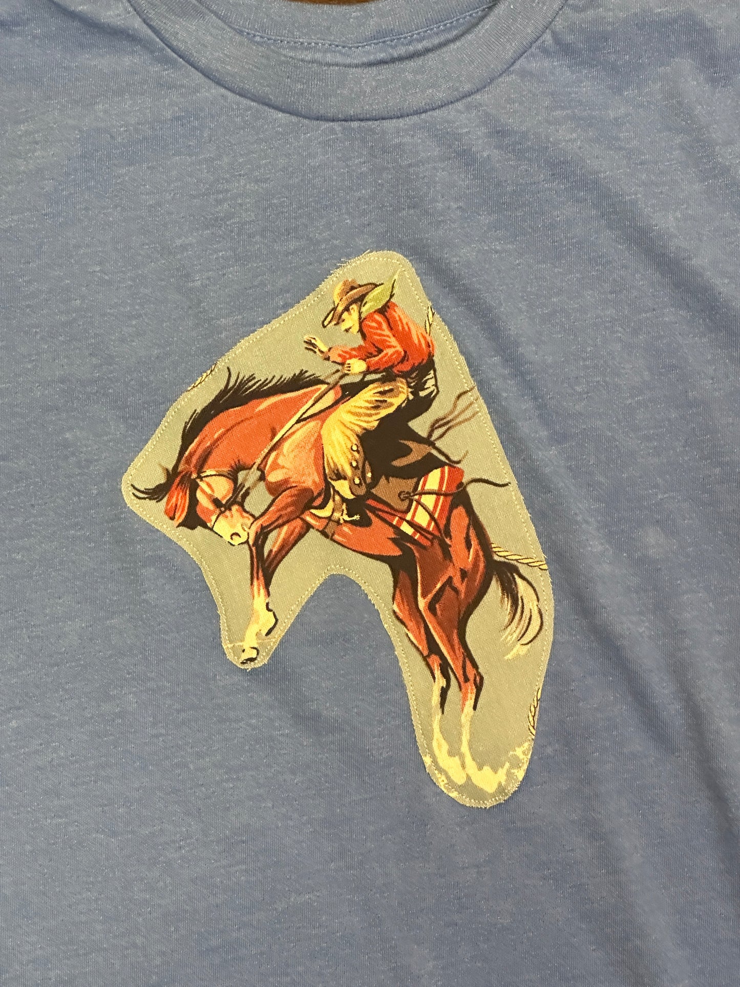 Vintage Bronc Rider on Blue T-Shirt, Size 4T