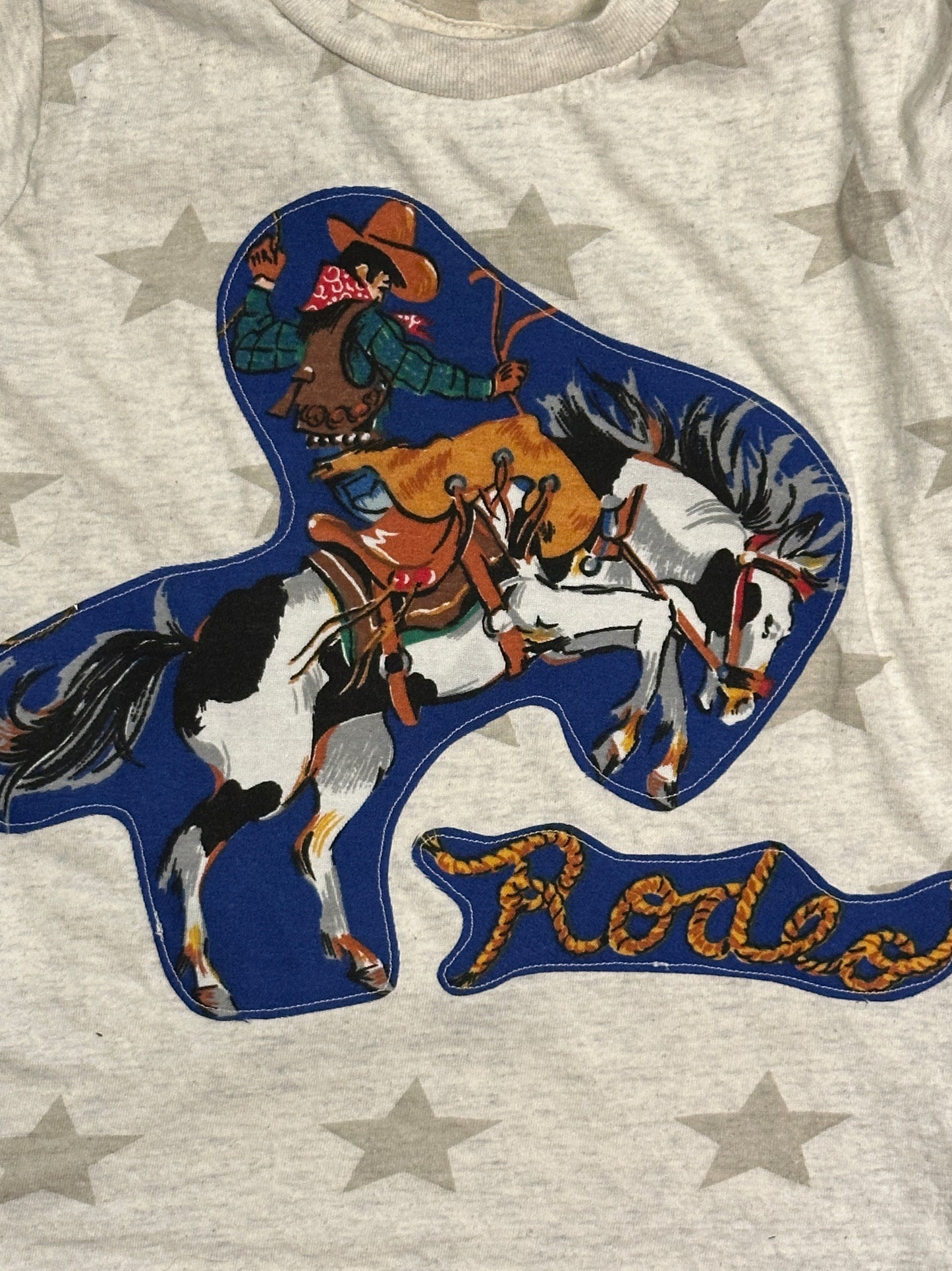 Rodeo Gray Stars Tee, Size 3T