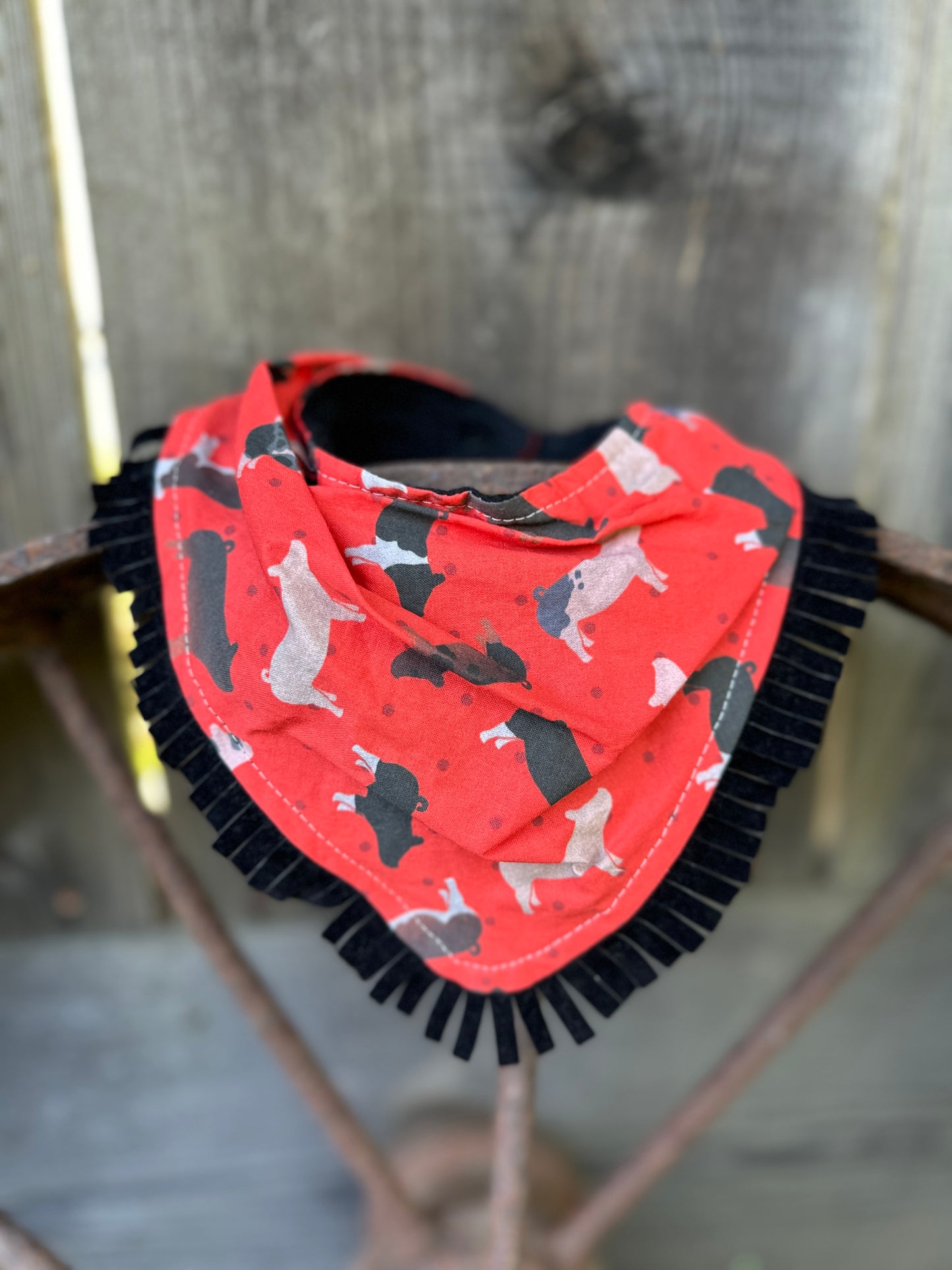 Red Show Pig Buckaroo Baby Bib