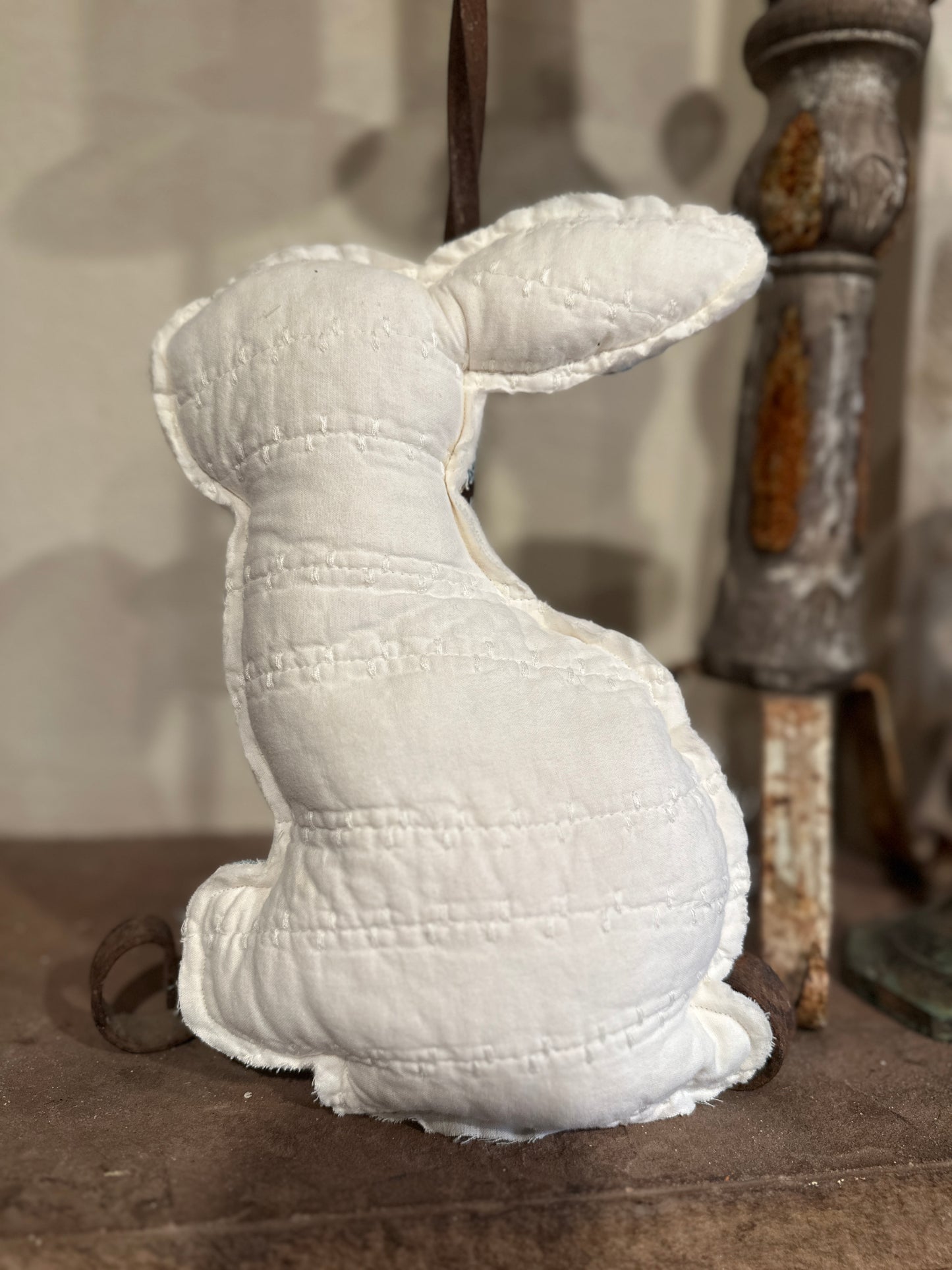 Turquoise & Roses Plush Easter Bunny with Heart