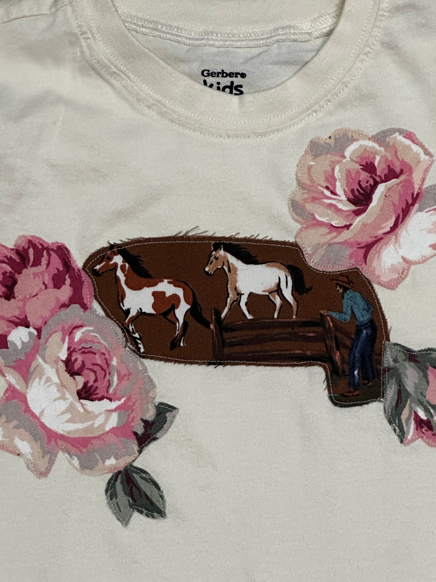 Horses & Roses Tee, Size 3T