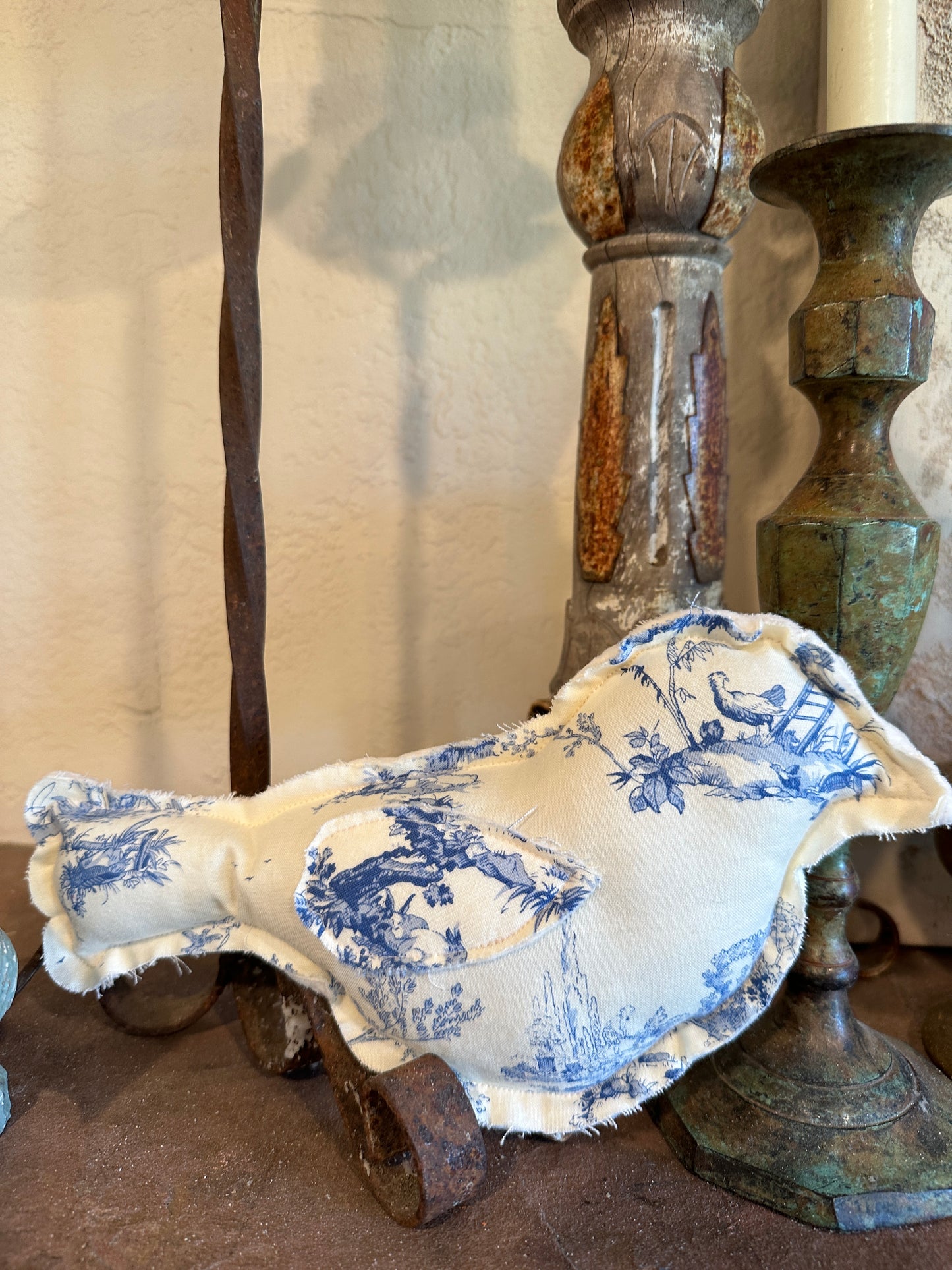 Blue & White Toile Spring Bird
