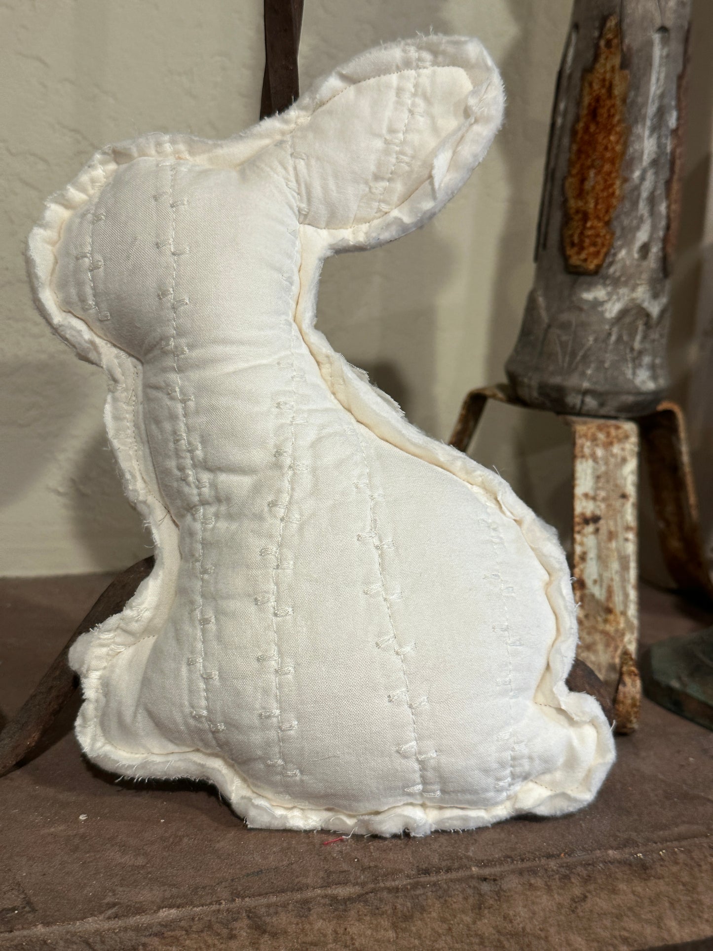 Colorful Repurposed Quilt Plush Easter Bunny #2