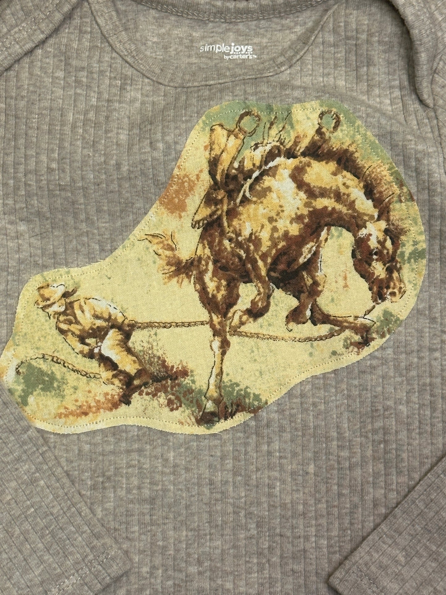 Bronc Tamer Ribbed Onesie, Size 24 mons.