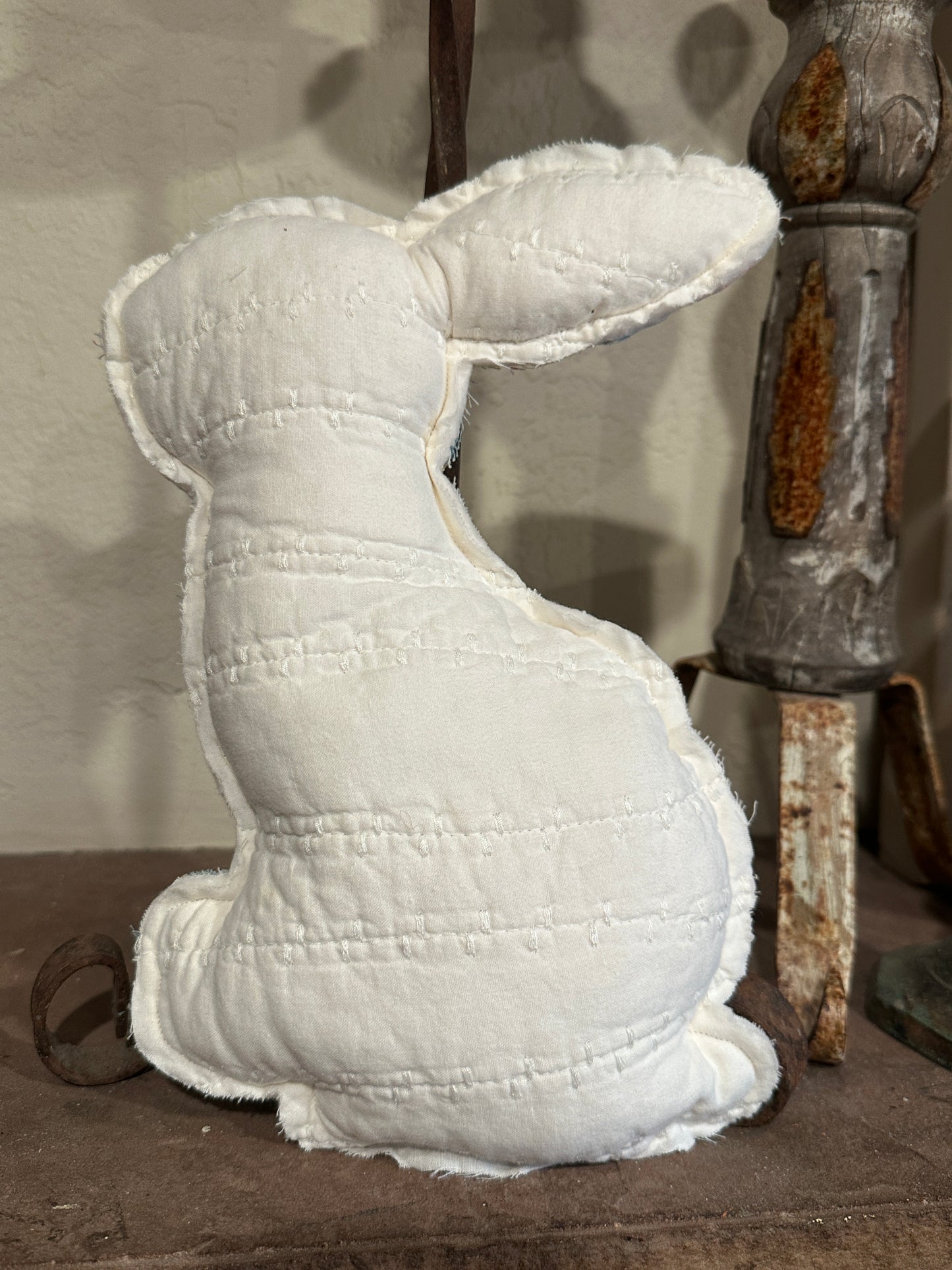Turquoise & Roses Plush Easter Bunny with Heart