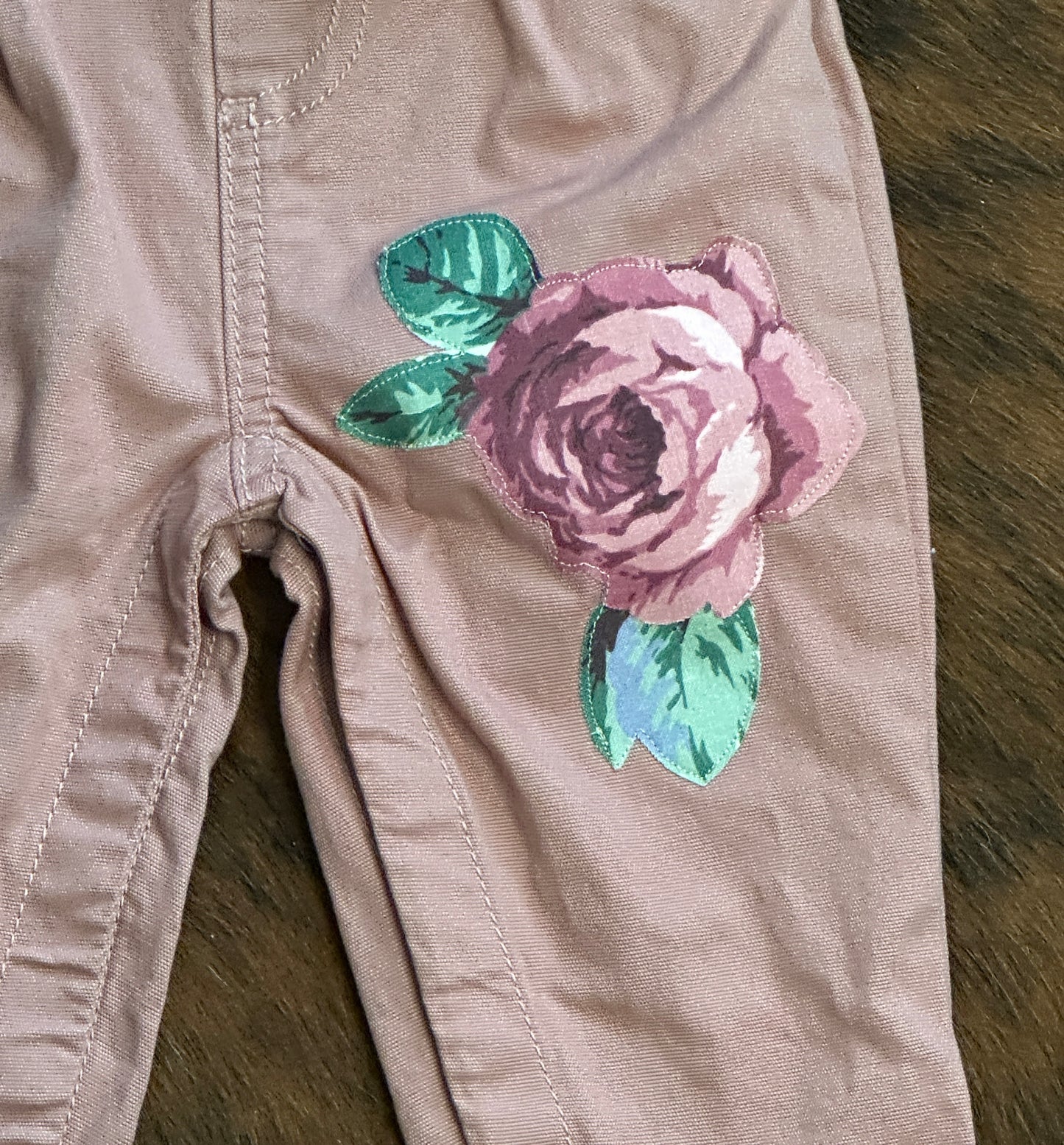 Bronc and Roses on Pink Jumpsuit, Size 18 mons. #2