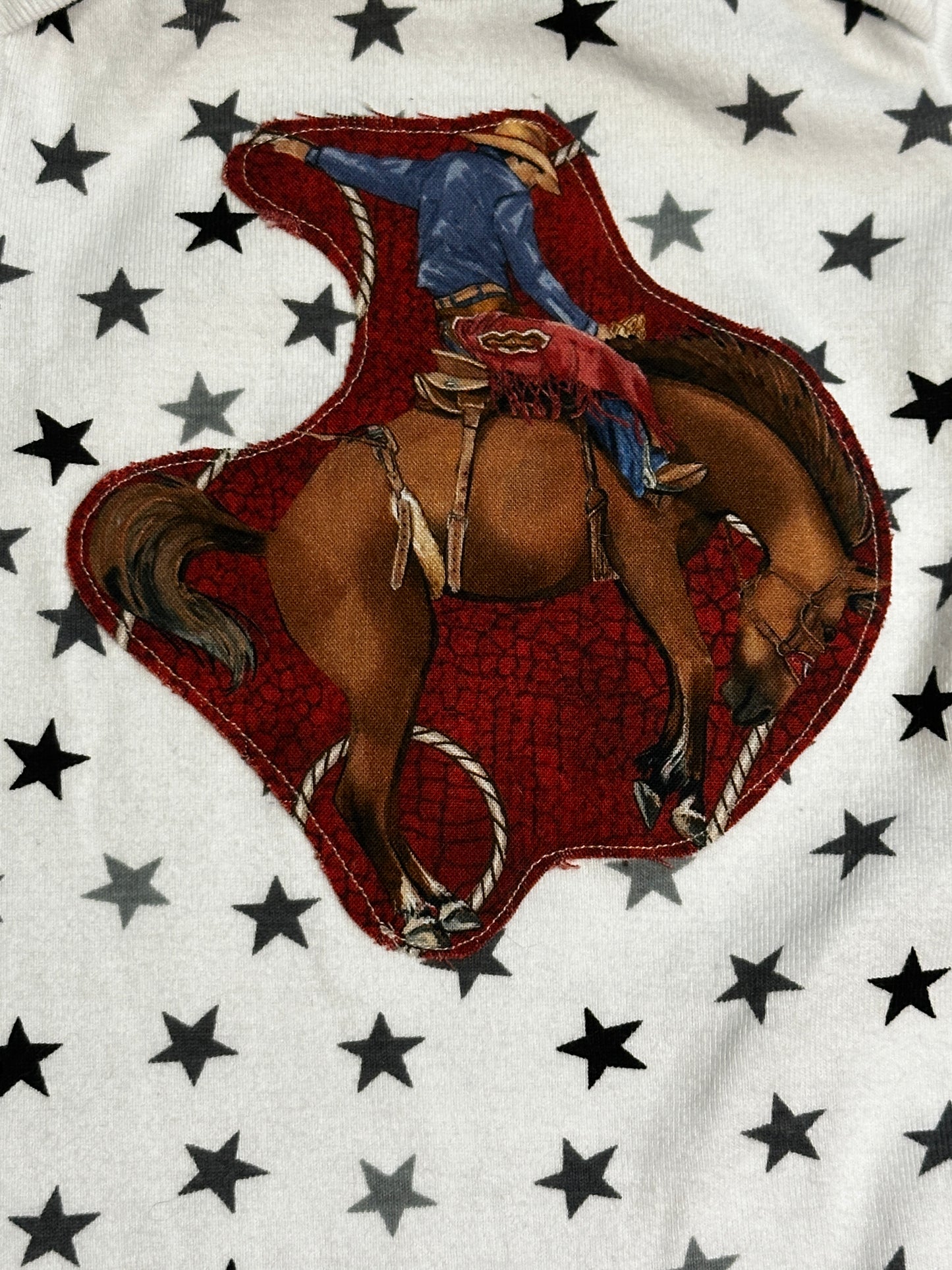 Classic Bronc Rider on Star Onesie, Size 6-9 mons.