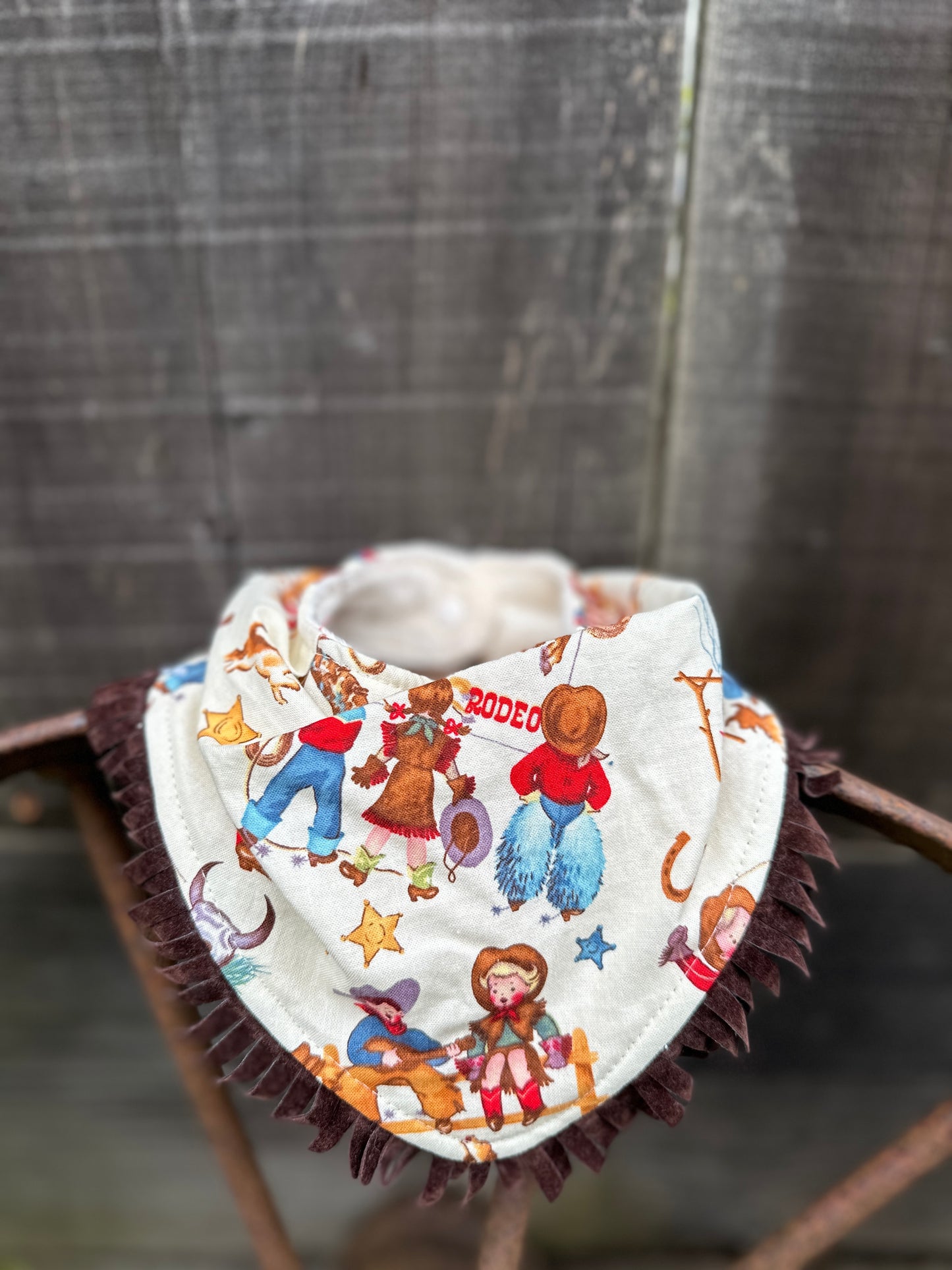 Vintage Rodeo Poster Cowkids Buckaroo Baby Bib