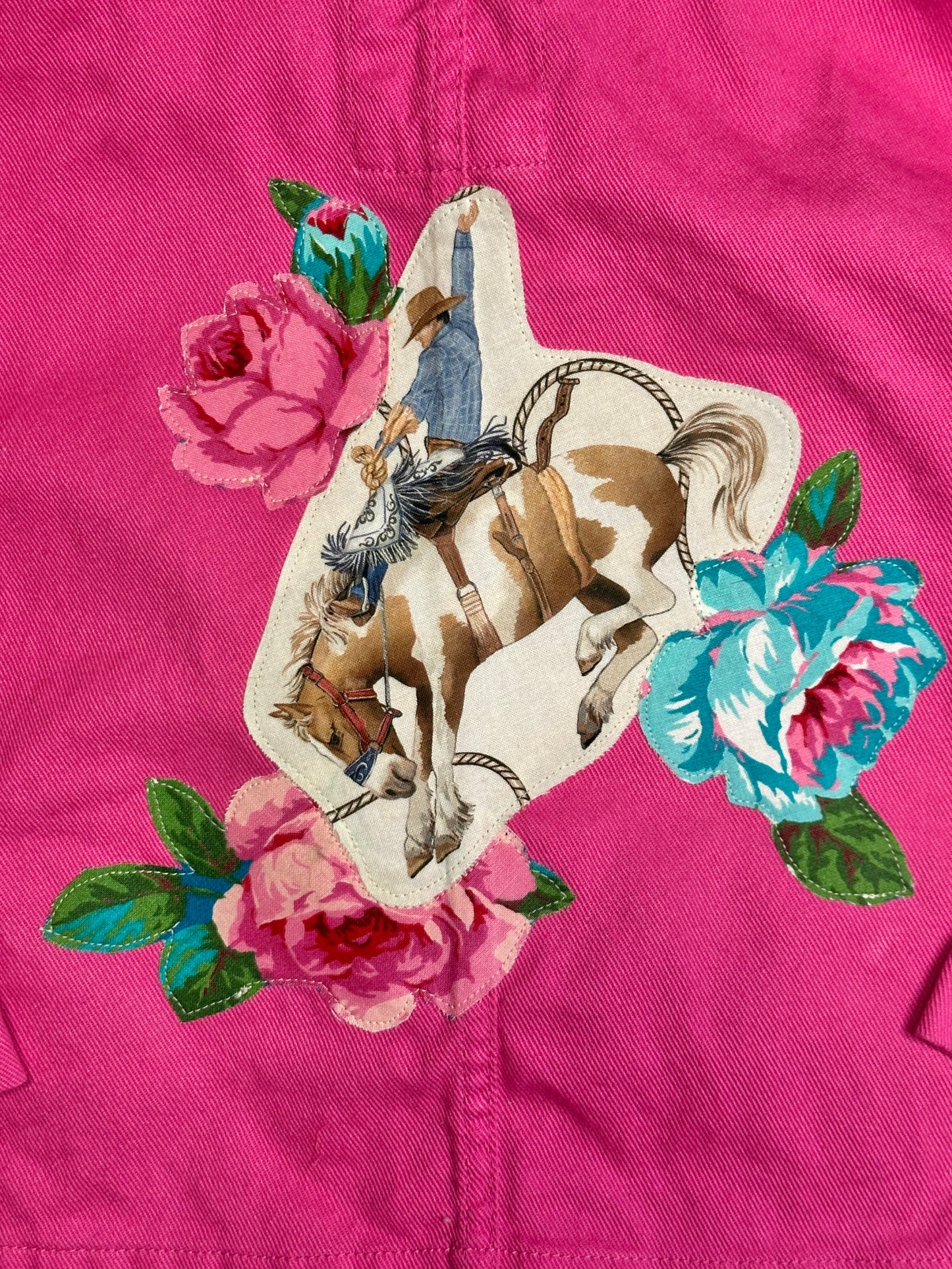 HEART POCKET BARN JACKET with Bronc & Roses, Size 3T