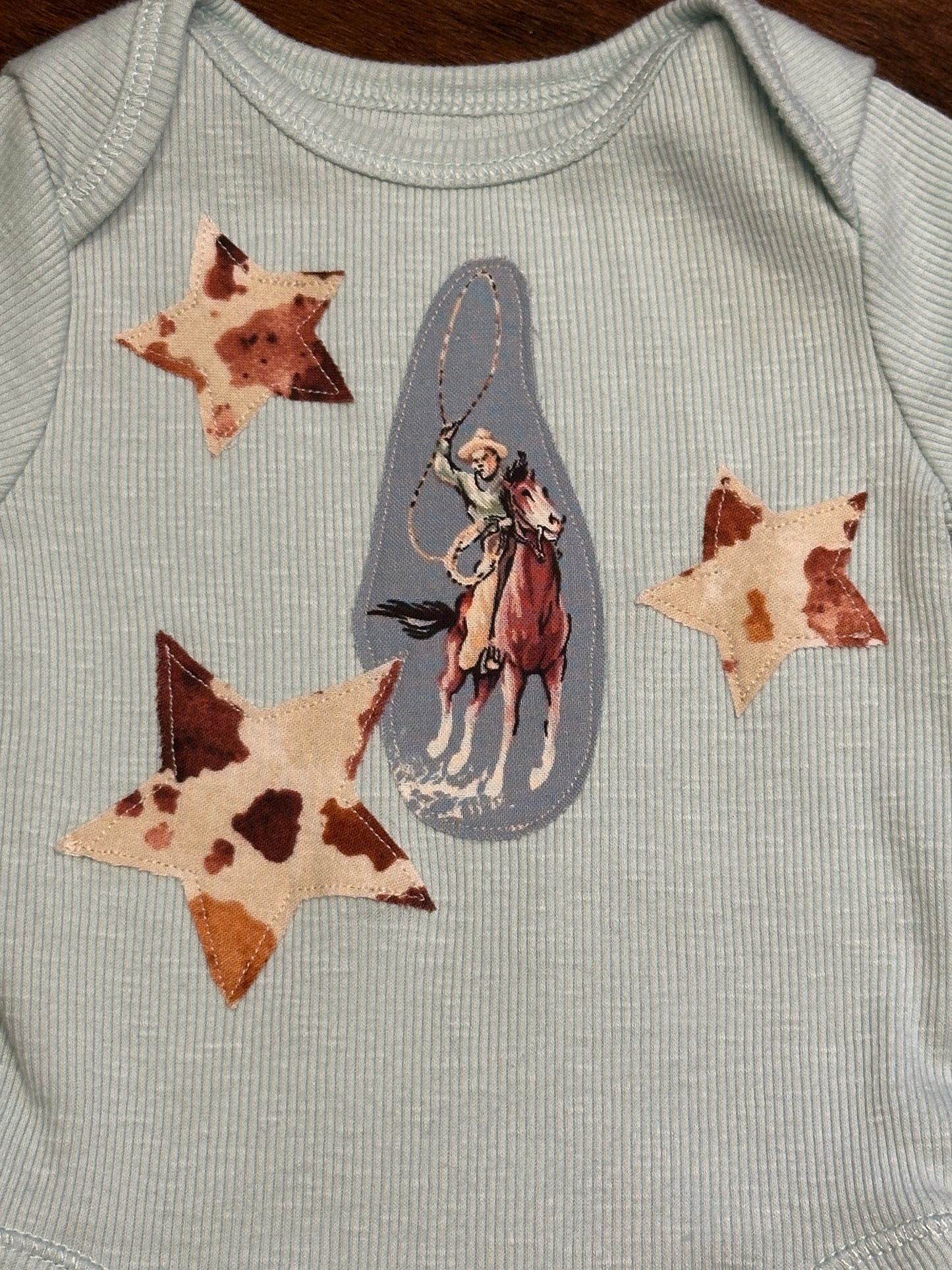 Big Loop Roper with Cowhide Print Stars, Size 0-3 mons.