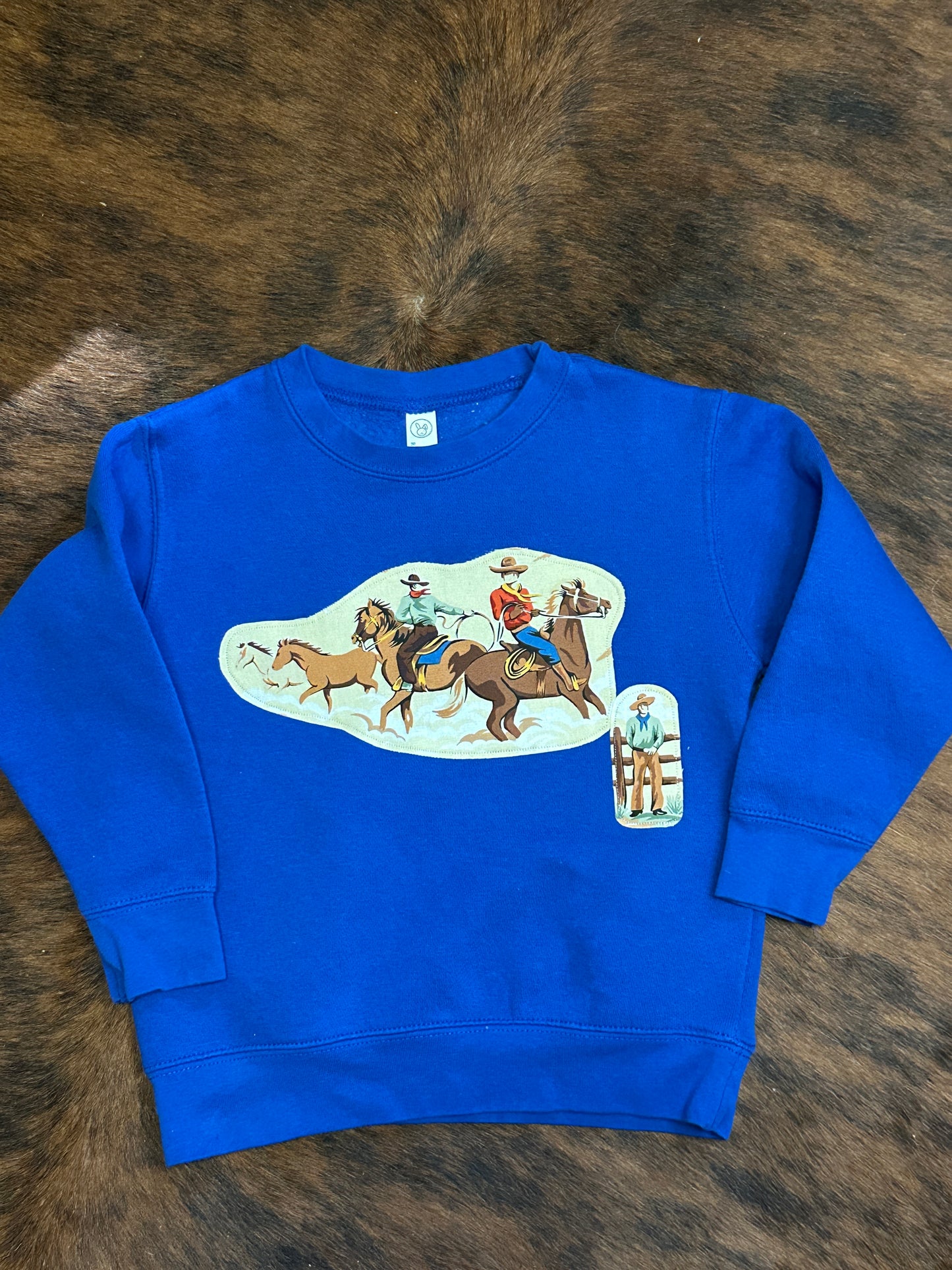 Cowboys on the Range on Royal Blue, Size 4T