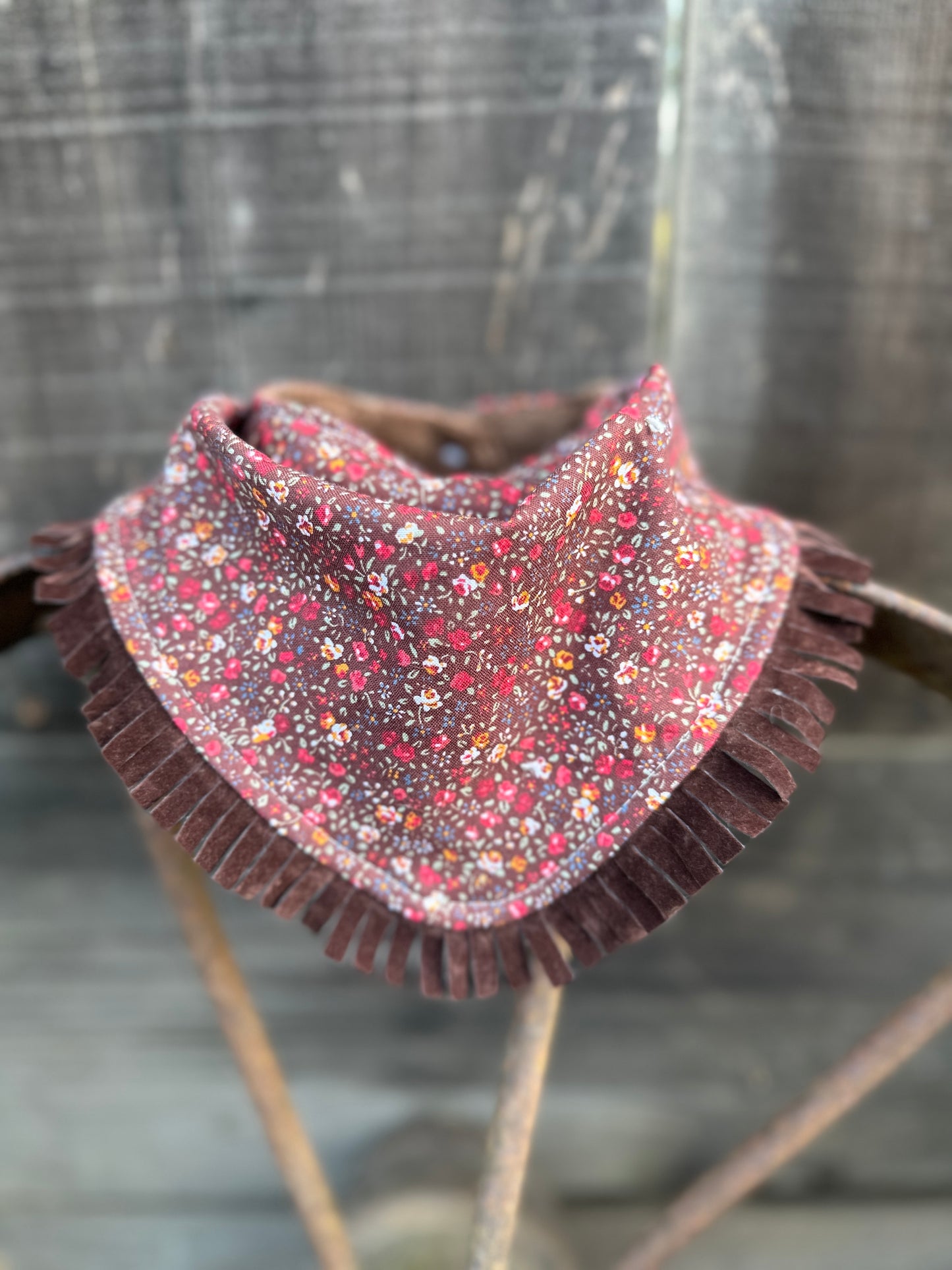 Fall Tiny Floral Buckaroo Baby Bib