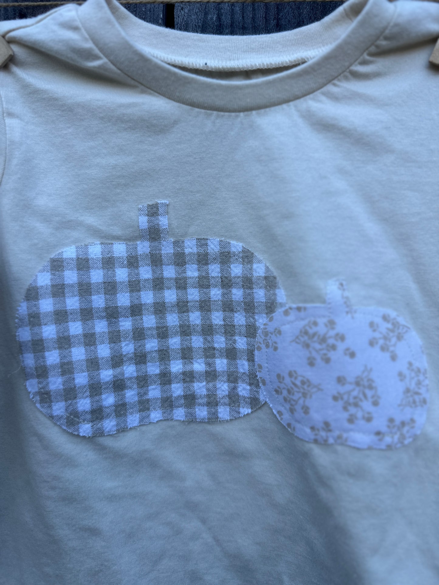 Fall Neutral Gingham & Floral Pumpkins, 2T