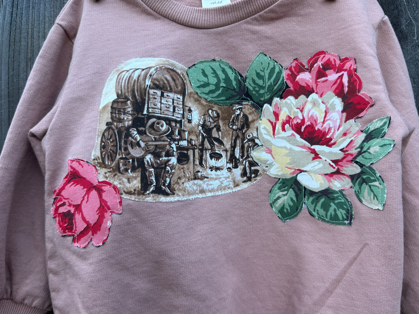 Chuckwagon & Roses Sweatshirt, Size 12 mons.