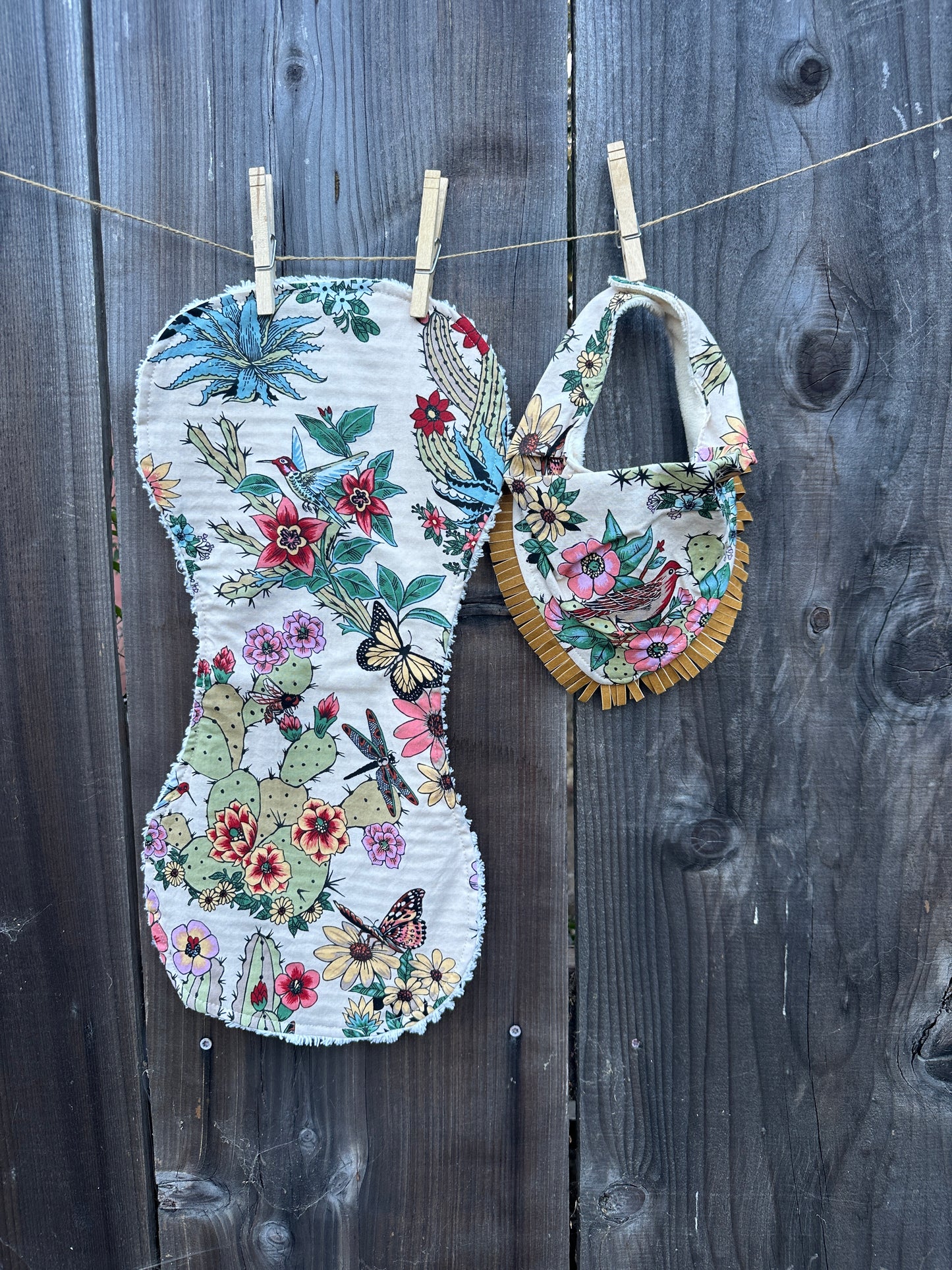 Desert Dreams Buckaroo Baby Bib & Burp Cloth Set