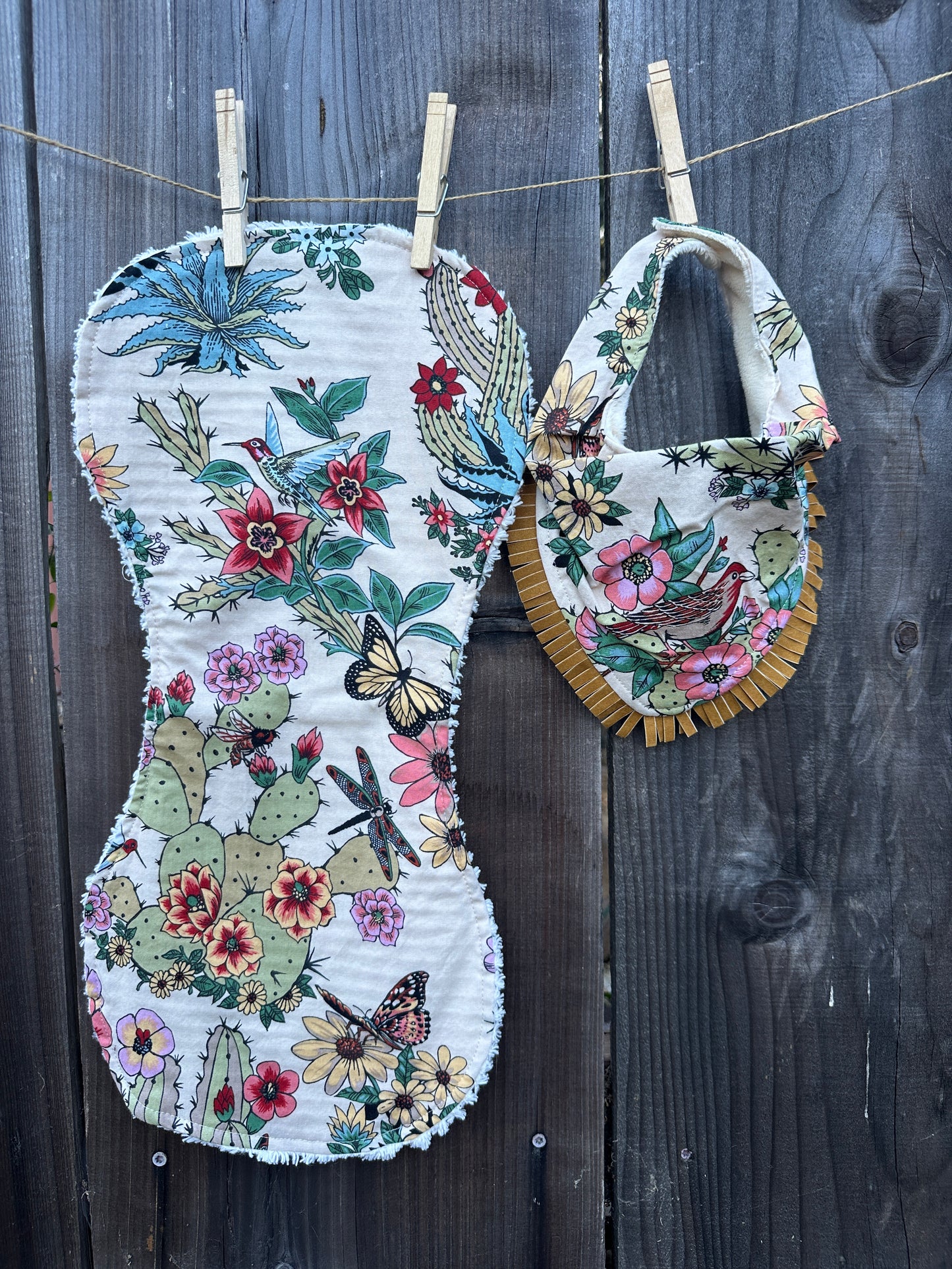 Desert Dreams Buckaroo Baby Bib & Burp Cloth Set