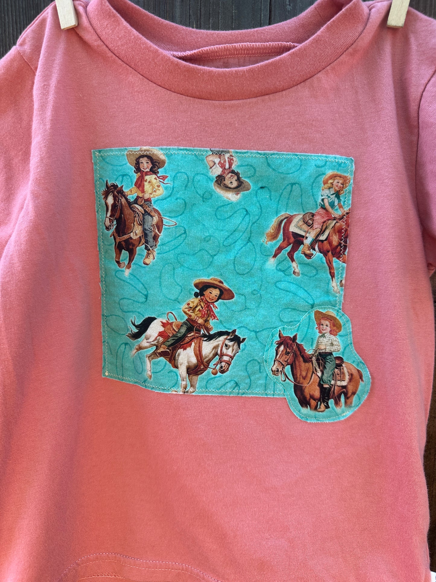 Turquoise Cowgirls on Pink, Size 4T