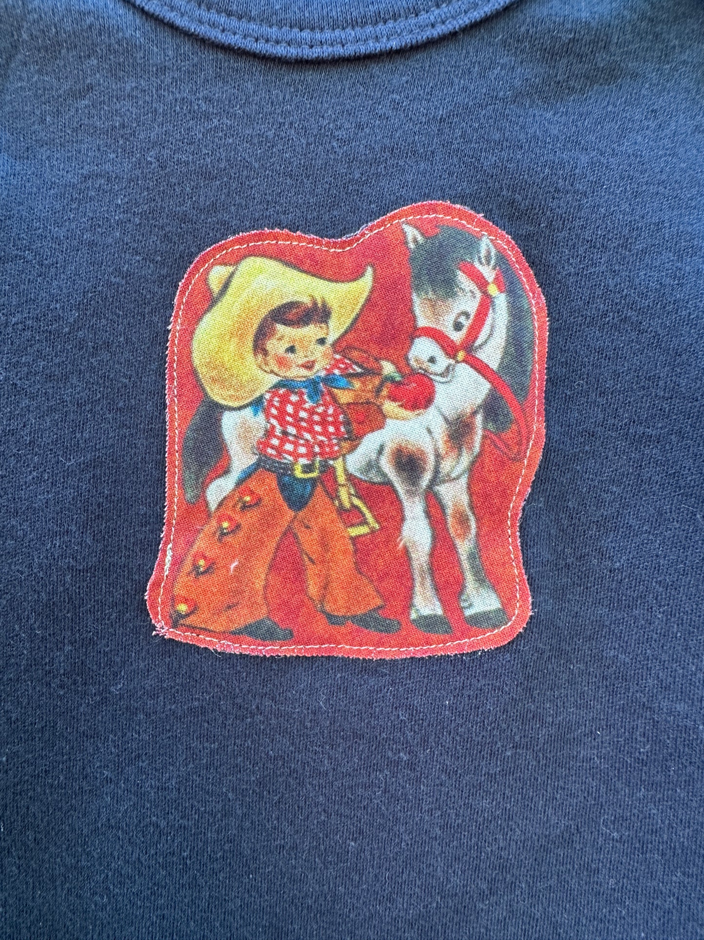 Cowkids on Navy, Size 0-3 mons.