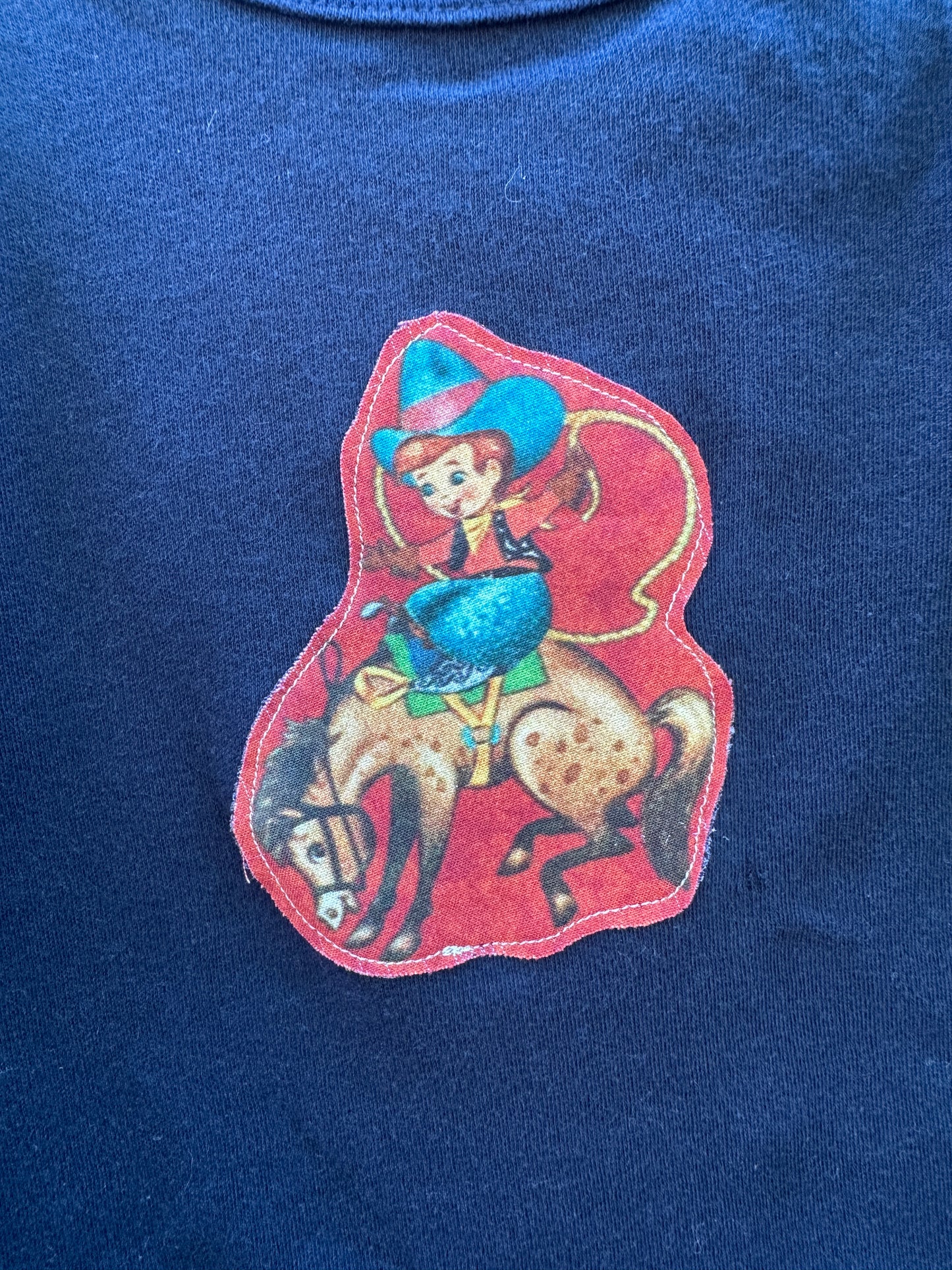 Cowkids on Navy, Size 0-3 mons.
