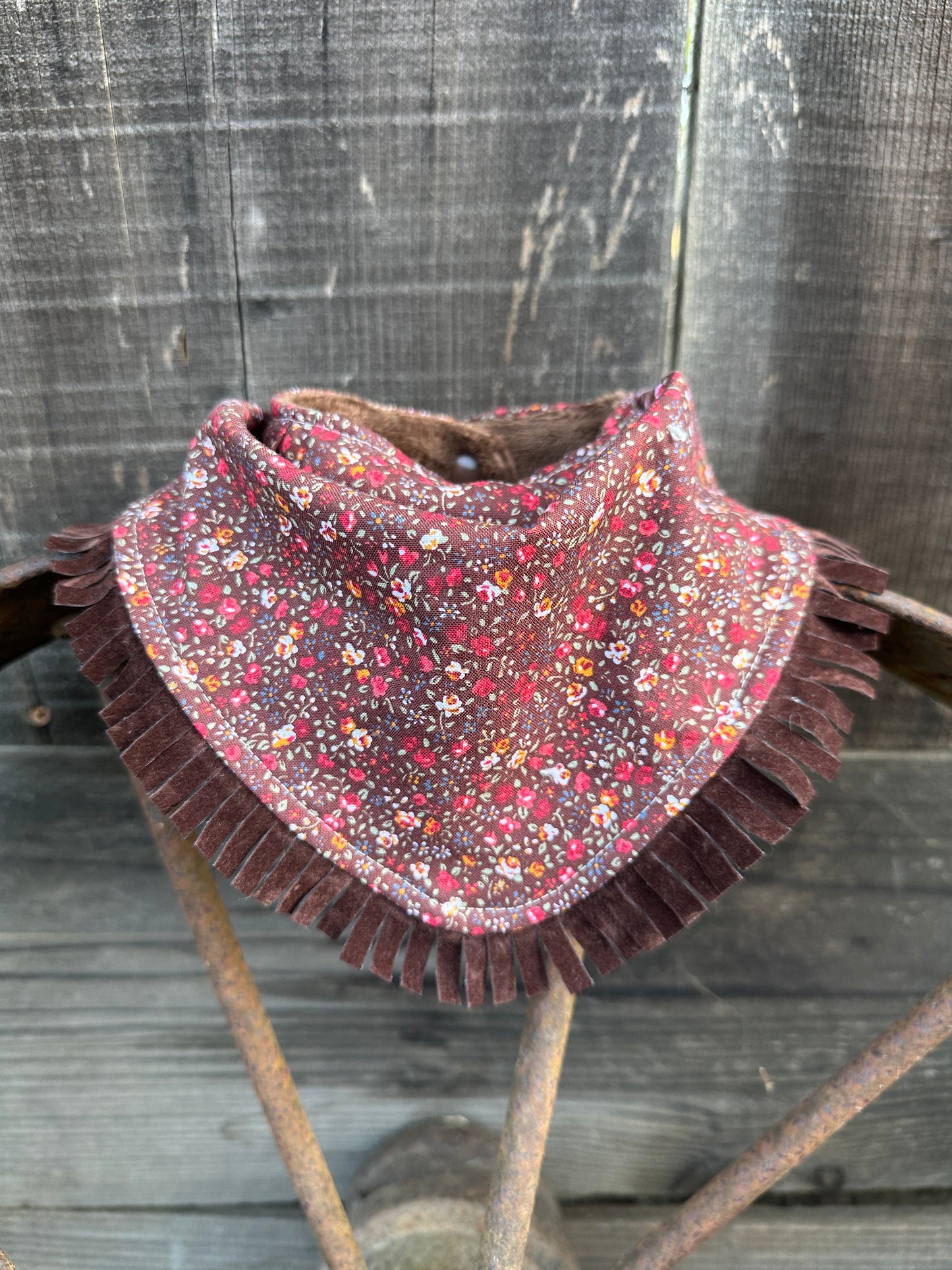 Fall Tiny Floral Buckaroo Baby Bib