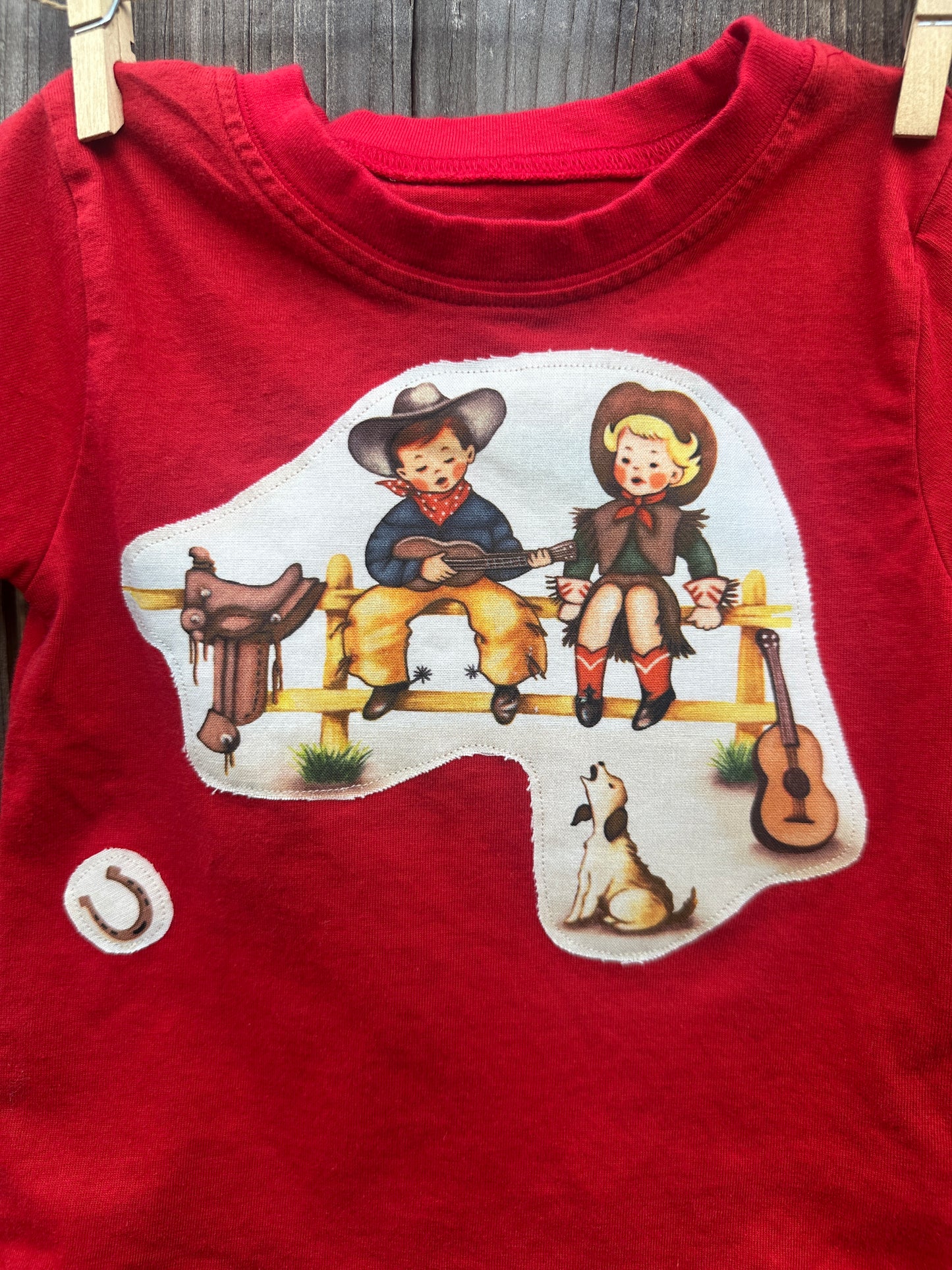 Singing Cowkids on Red Tee, Size 2T
