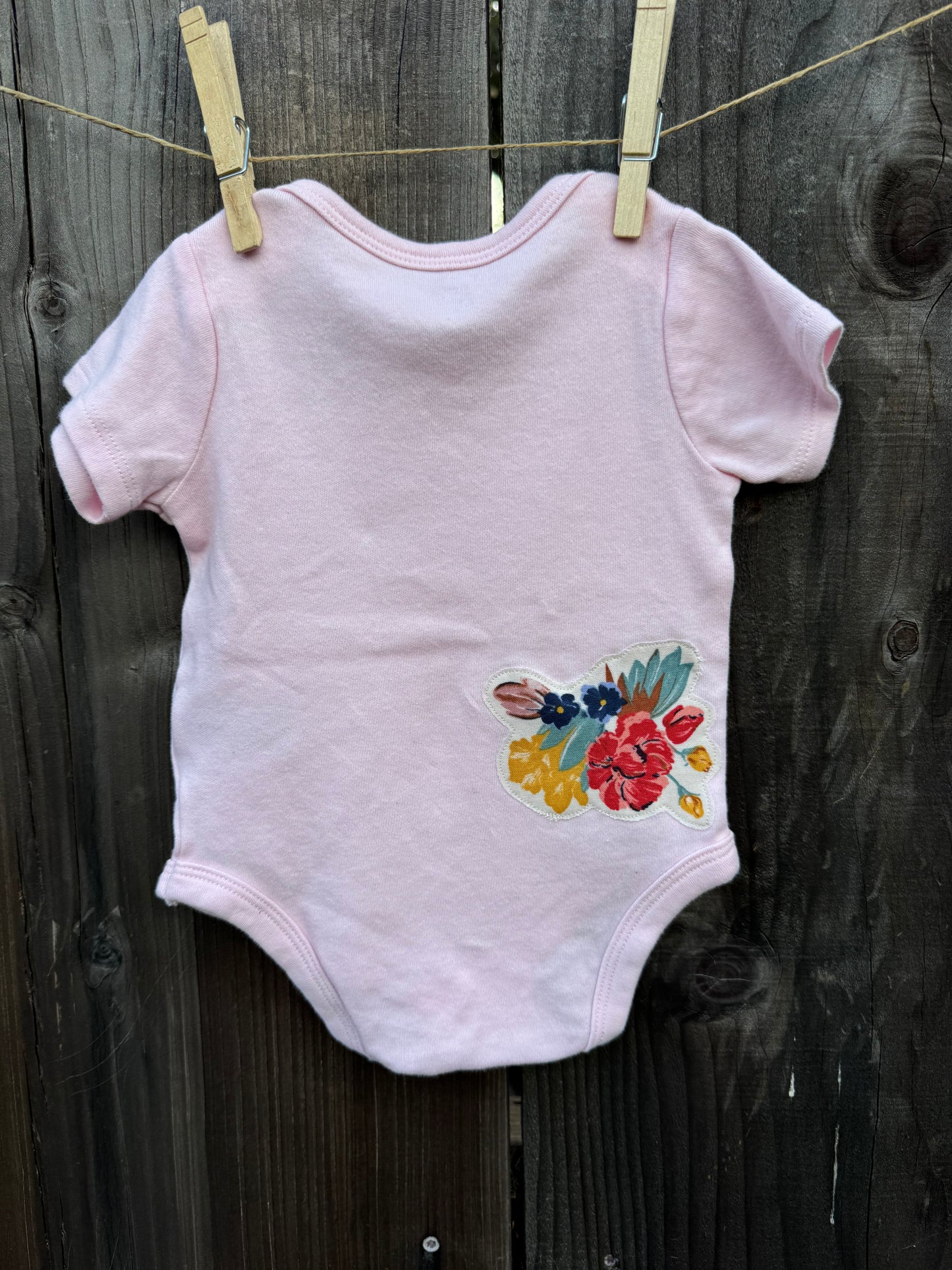 Cowgirl Scene on Light Pink, Size 0-3 mons.