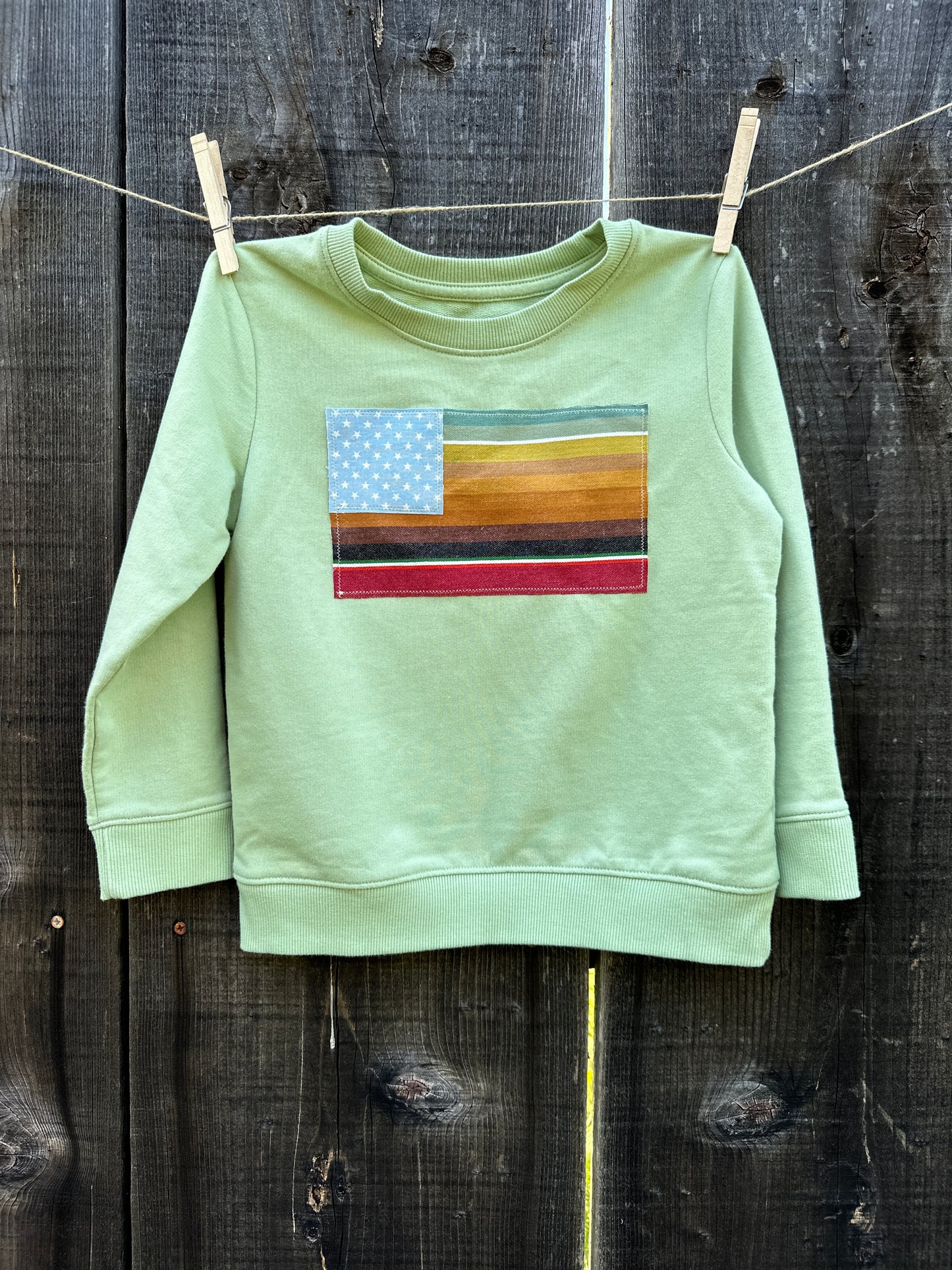 Serape Flag Light Green Sweatshirt, Size 5T