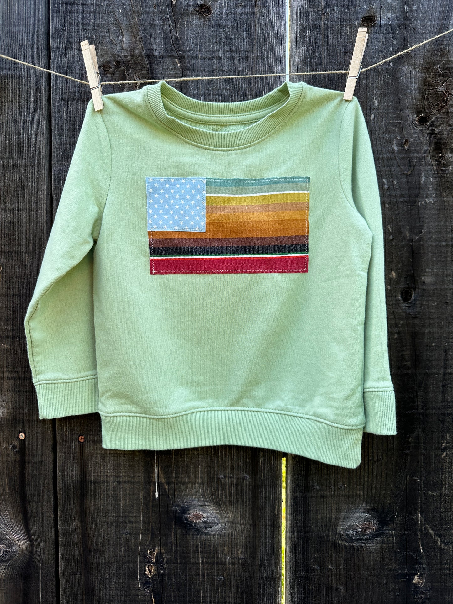 Serape Flag Light Green Sweatshirt, Size 5T