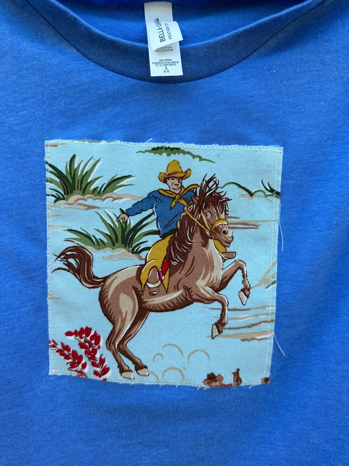 Blue Cowboy Tee, Youth Small