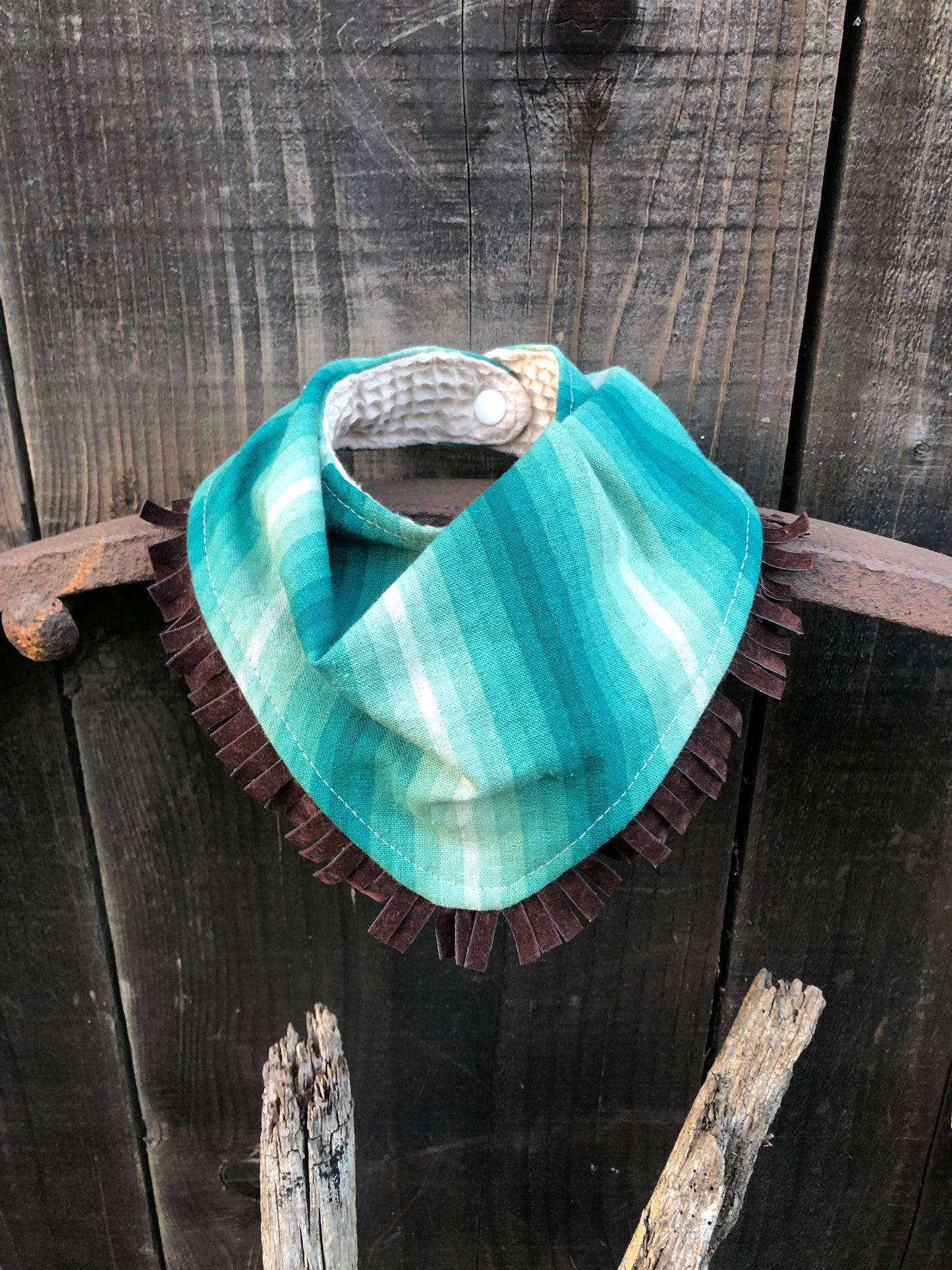 Turquoise Serape Southwestern Buckaroo Baby Bib