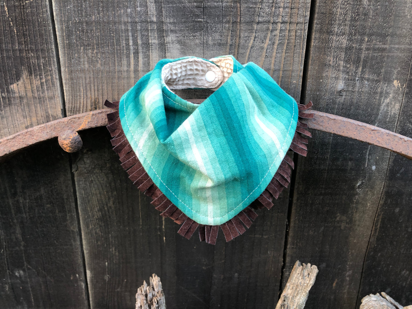 Turquoise Serape Southwestern Buckaroo Baby Bib