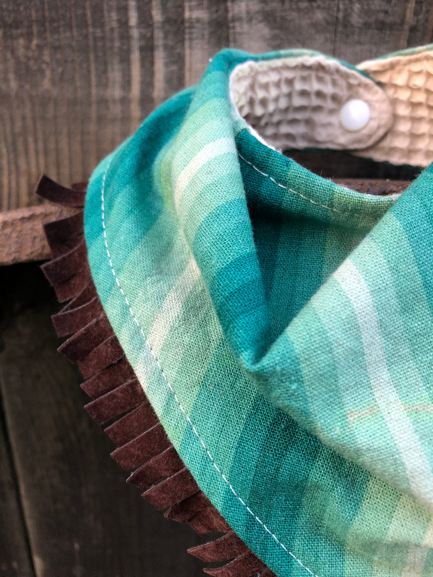 Turquoise Serape Southwestern Buckaroo Baby Bib