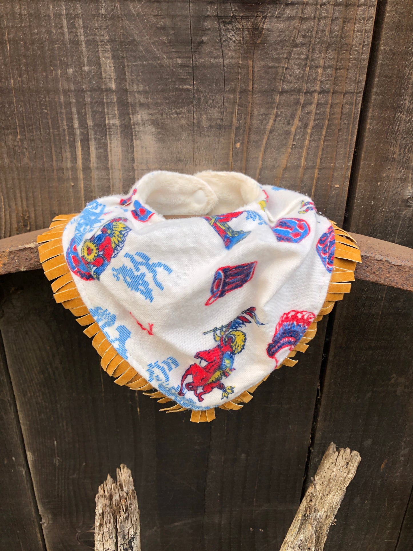 Native American Chief Flannel Bandana Buckaroo Baby Bib