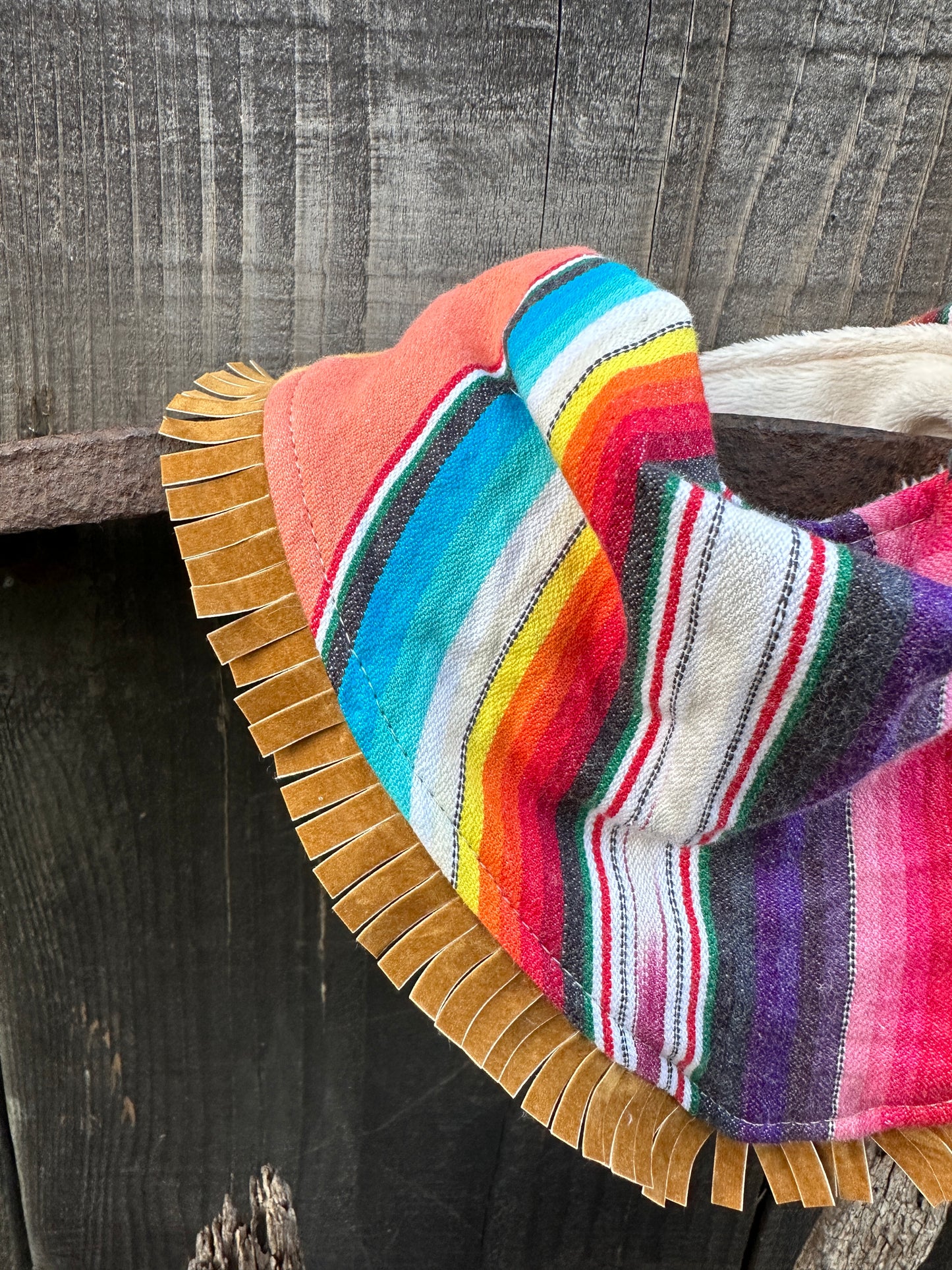 Multi-colored Pink Serape Bandana Baby Bib