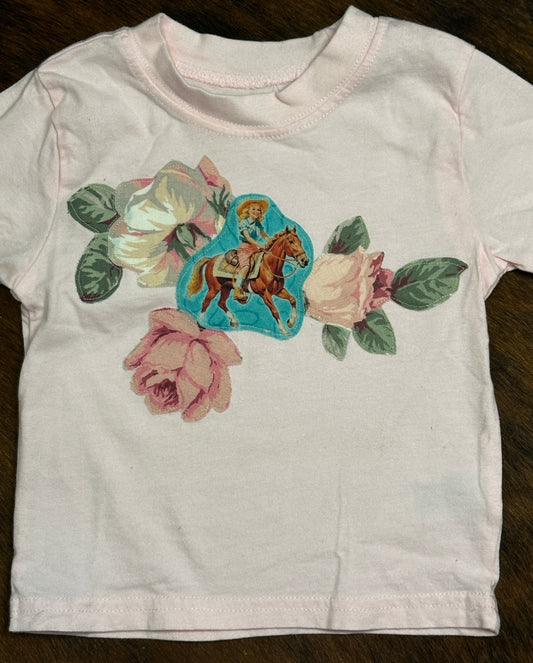 Cowgirl & Roses Light Pink Tee, Size 12 mons.