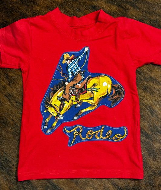 Red Rodeo Tee, Size 3T