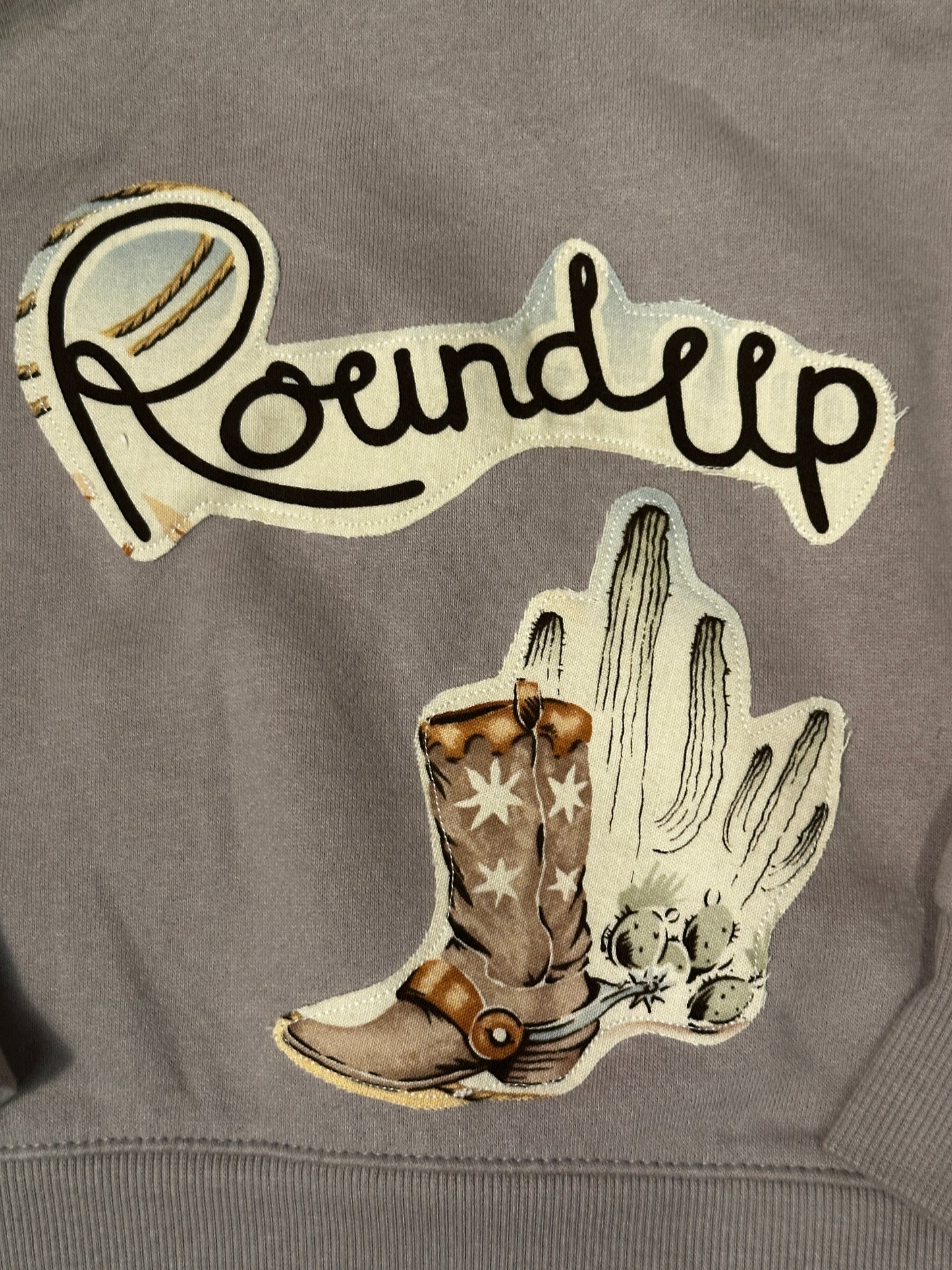 Quarter Zip Light Brown Roundup Sweatshirt, Size 24 mons.