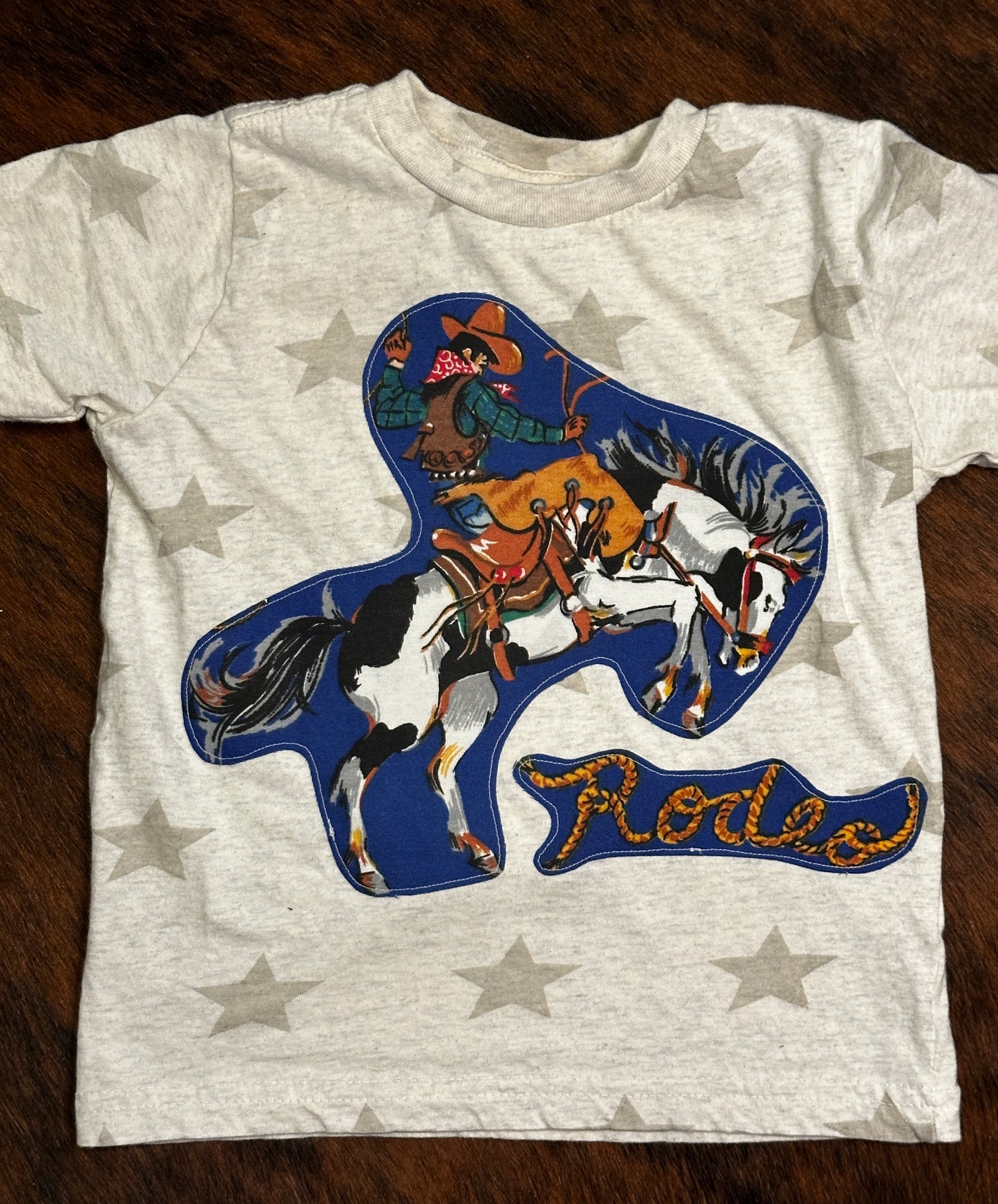 Rodeo Gray Stars Tee, Size 3T