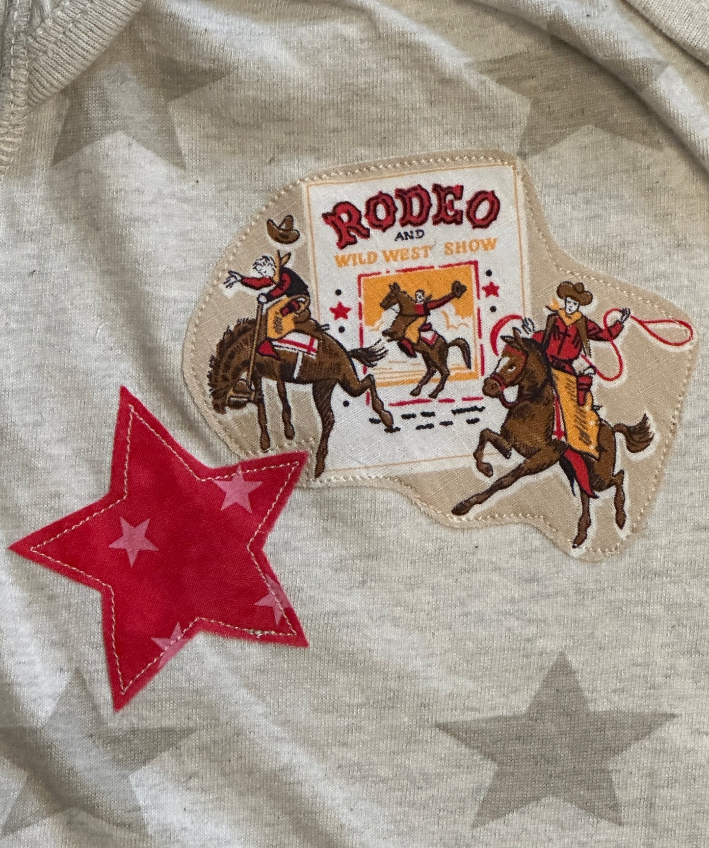Rodeo Stars on Neutral Star Onesie, Size Newborn