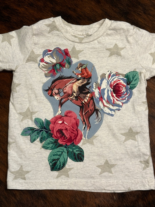 Bronc & Roses Star Tee, Size 2T