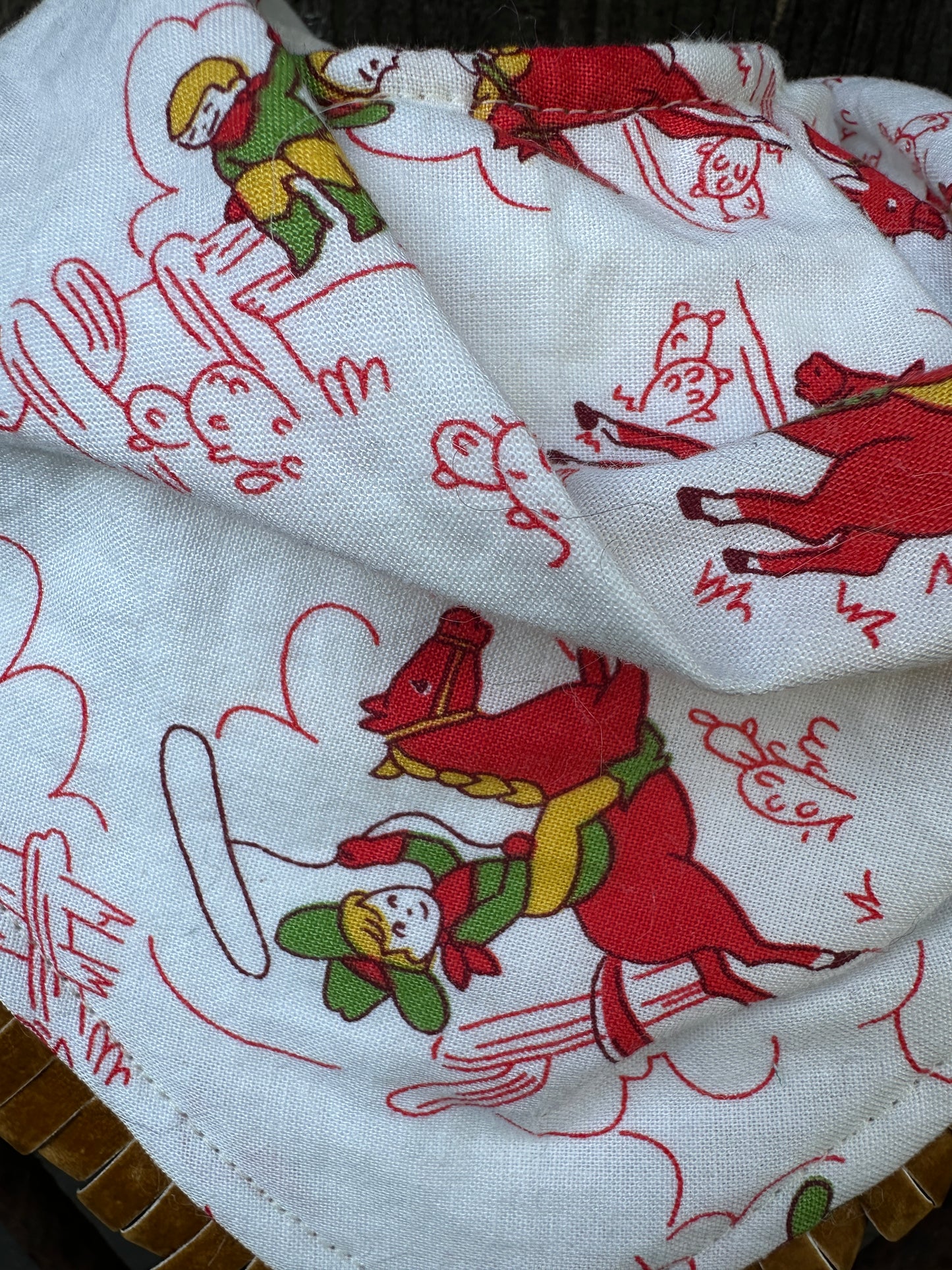 Red Vintage Cowkids Buckaroo Baby Bib