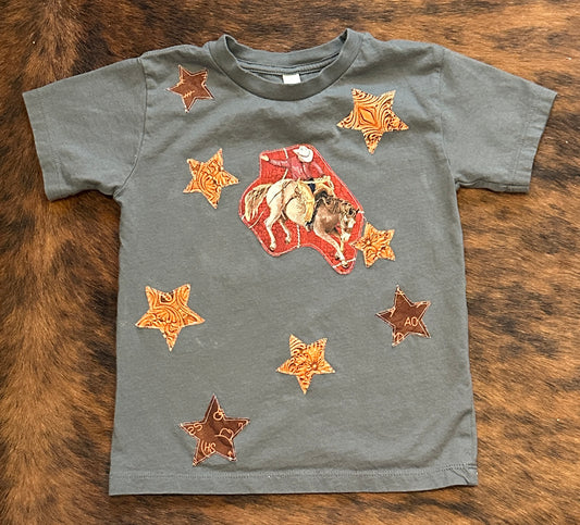 Bronc & Stars Tee, Size 5/6T