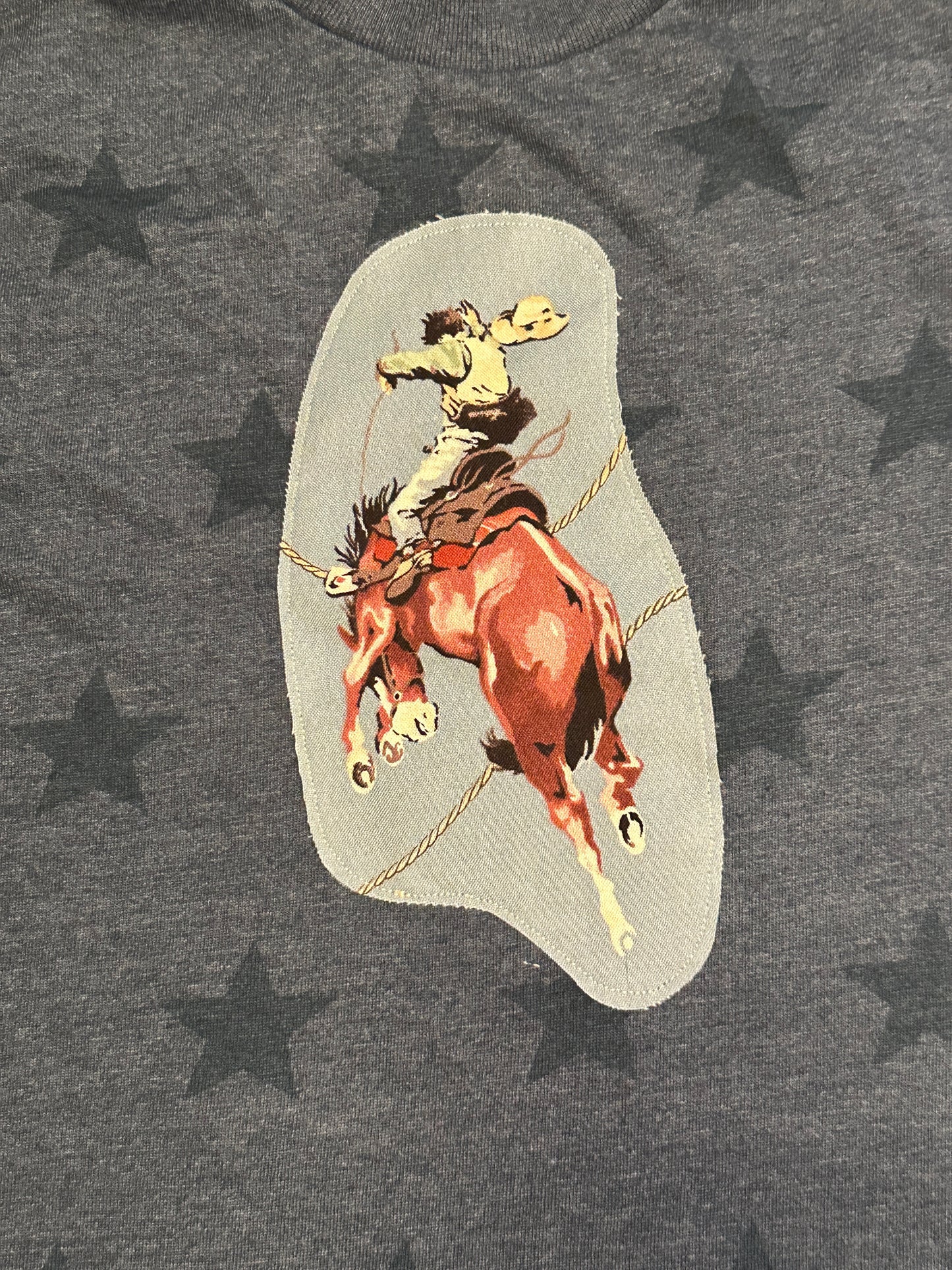 Vintage Bronc on Navy Star T-Shirt, Size 5/6T