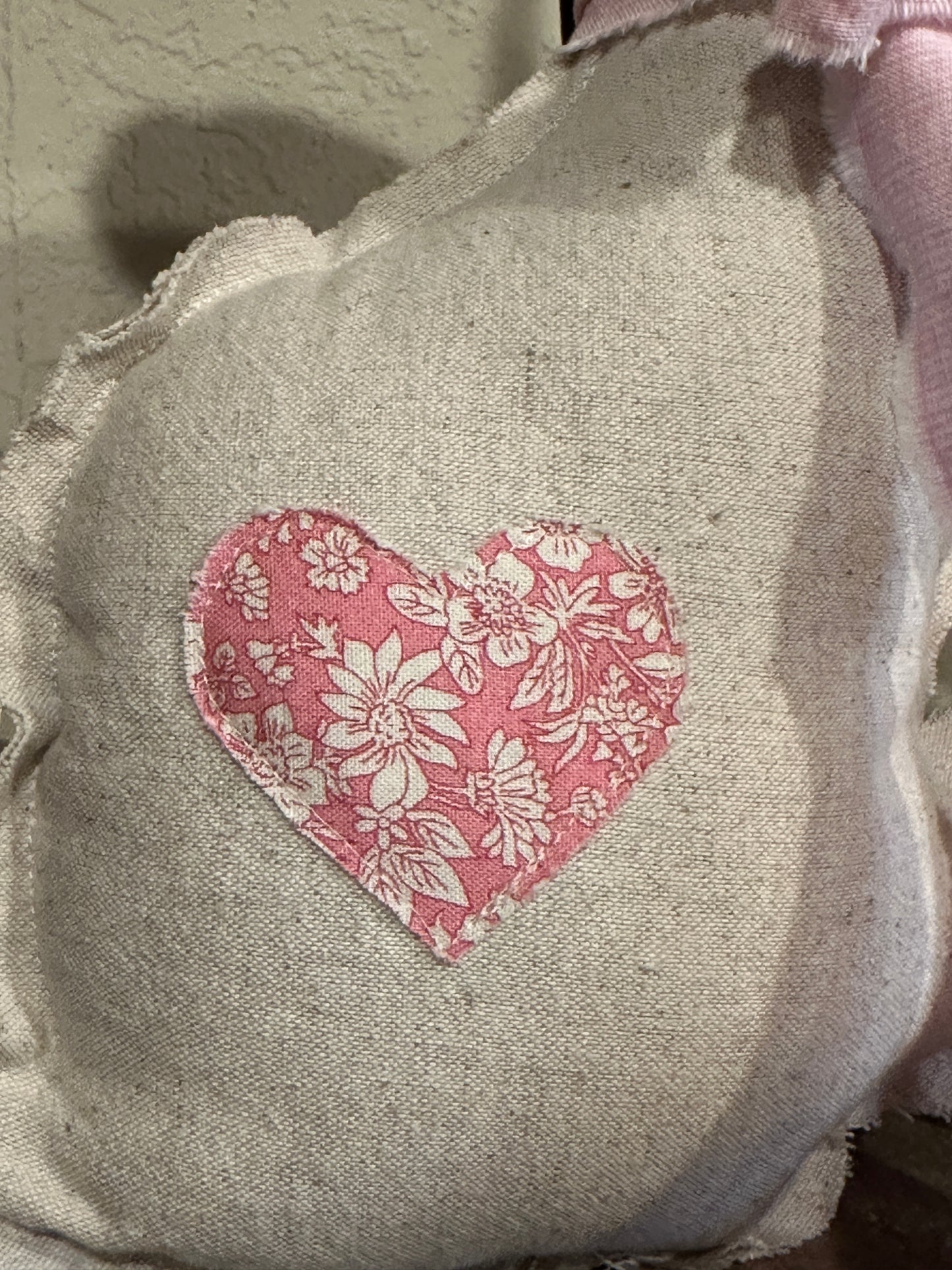 Canvas Plush Easter Bunny with Heart & Bow