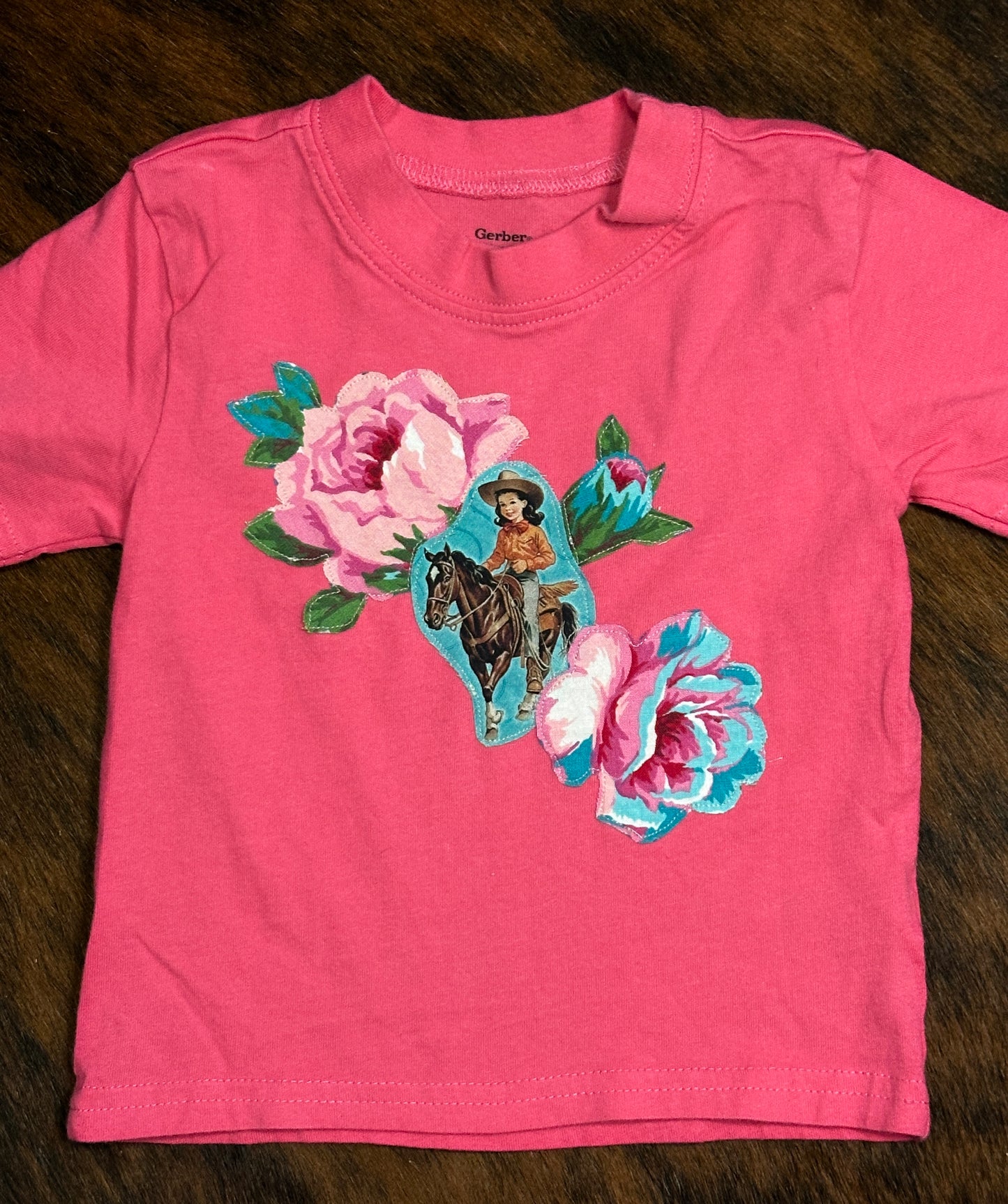 Turquoise & Hot Pink Cowgirl & Roses, Size 18 mons.