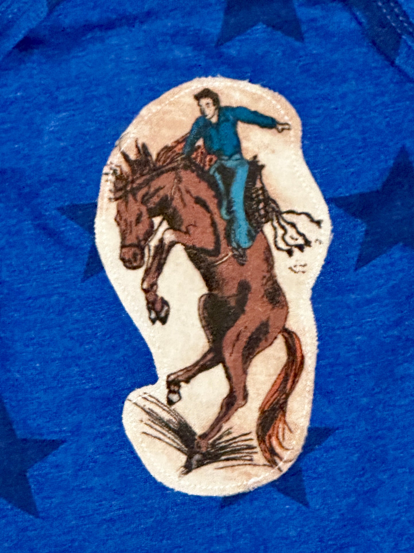 Royal Blue Star Onesie with Broncs, Size Newborn
