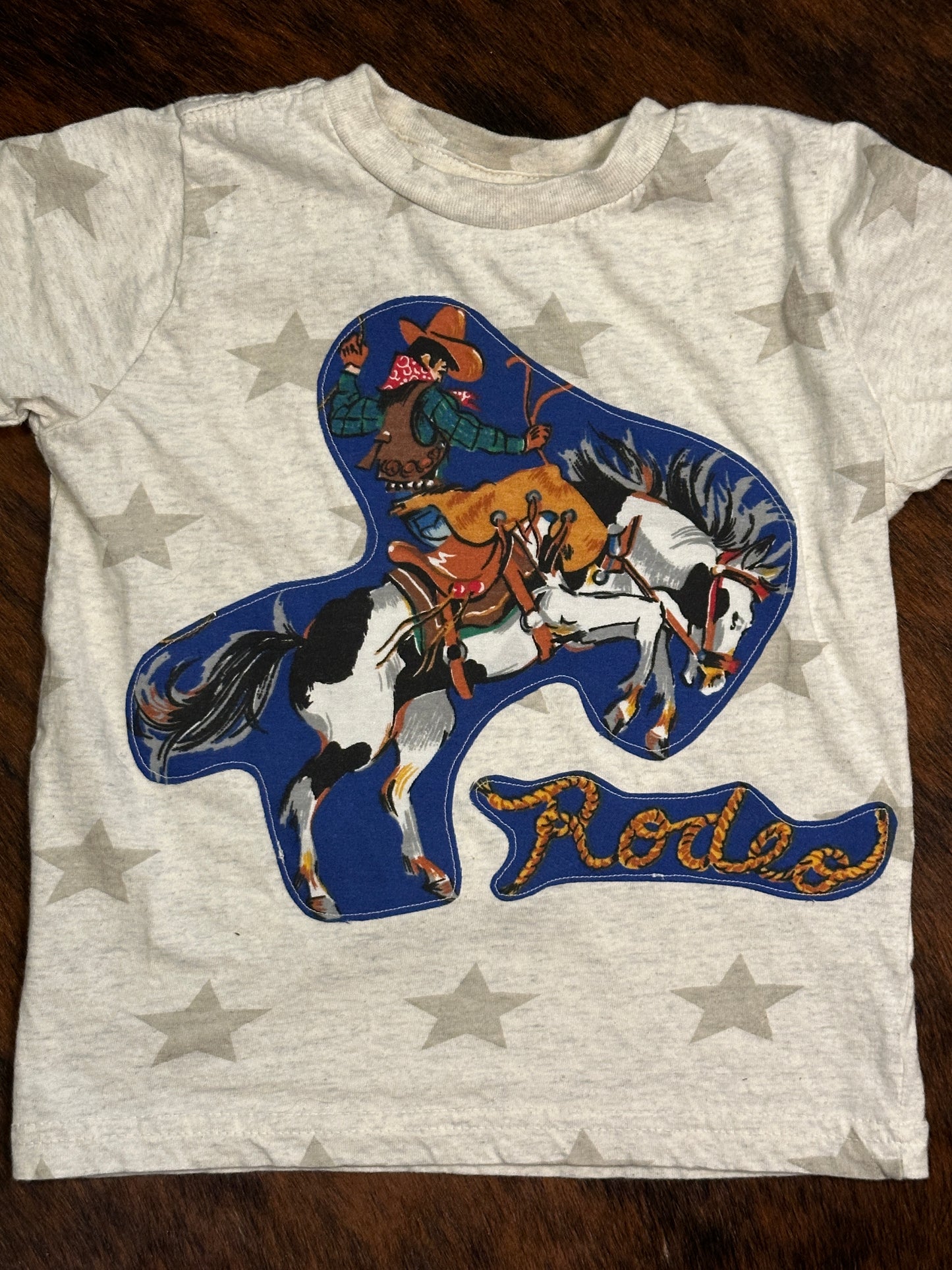Rodeo Gray Stars Tee, Size 3T