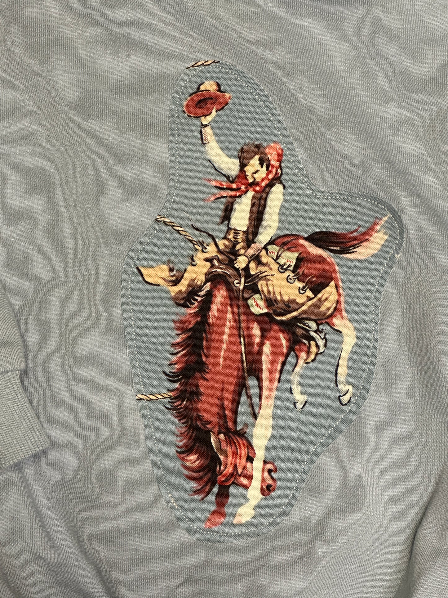 Light Blue Bronc Sweatshirt, Size 12 mons.