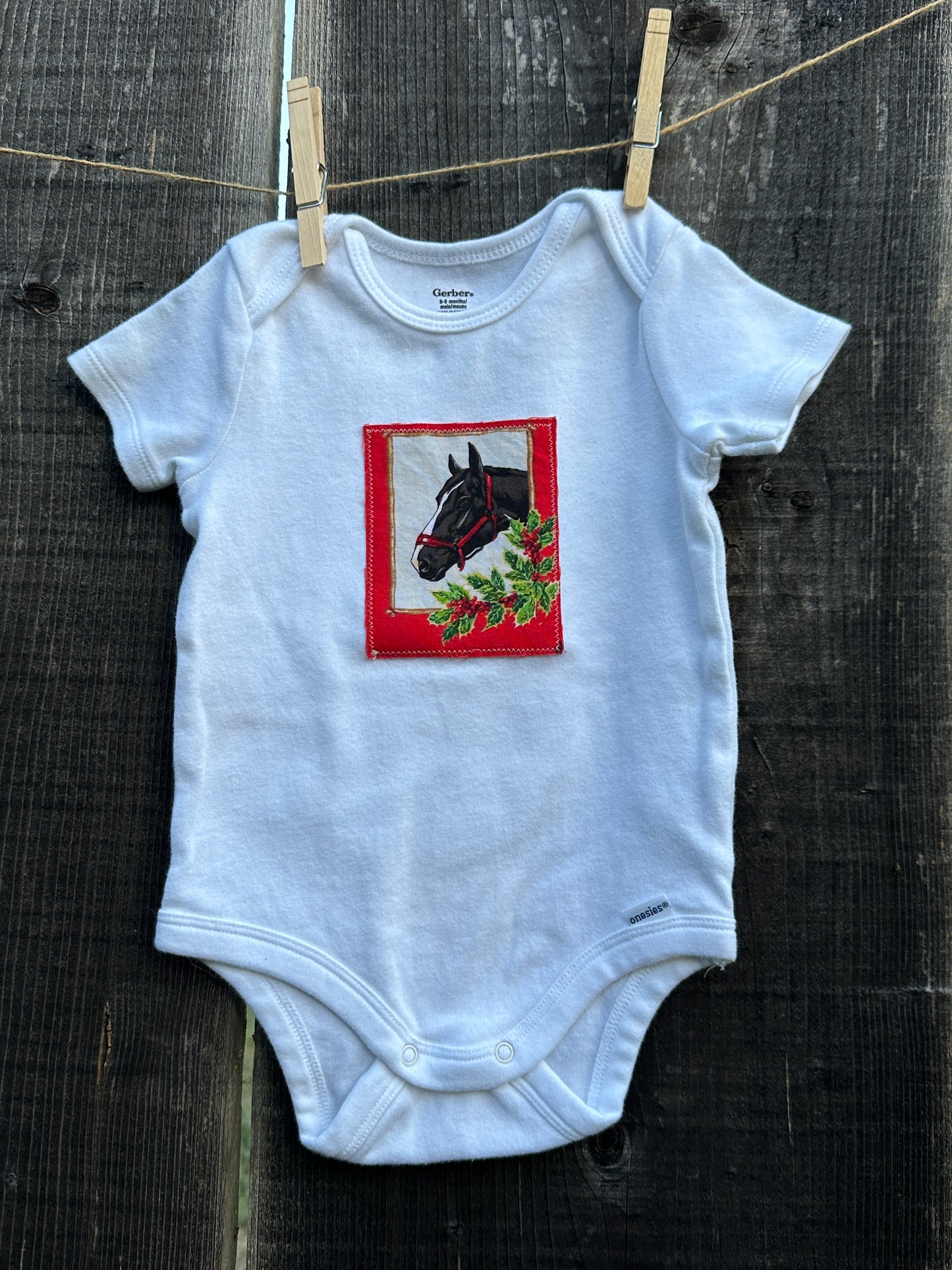 Holly Horse Onesie, Size 6-9 mons.